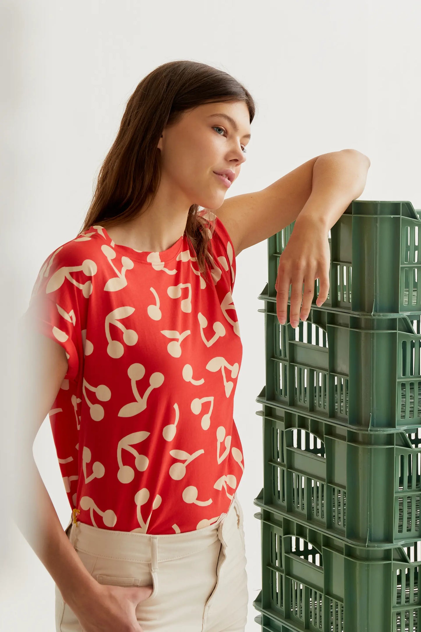 Camiseta con estampado Red Guinda