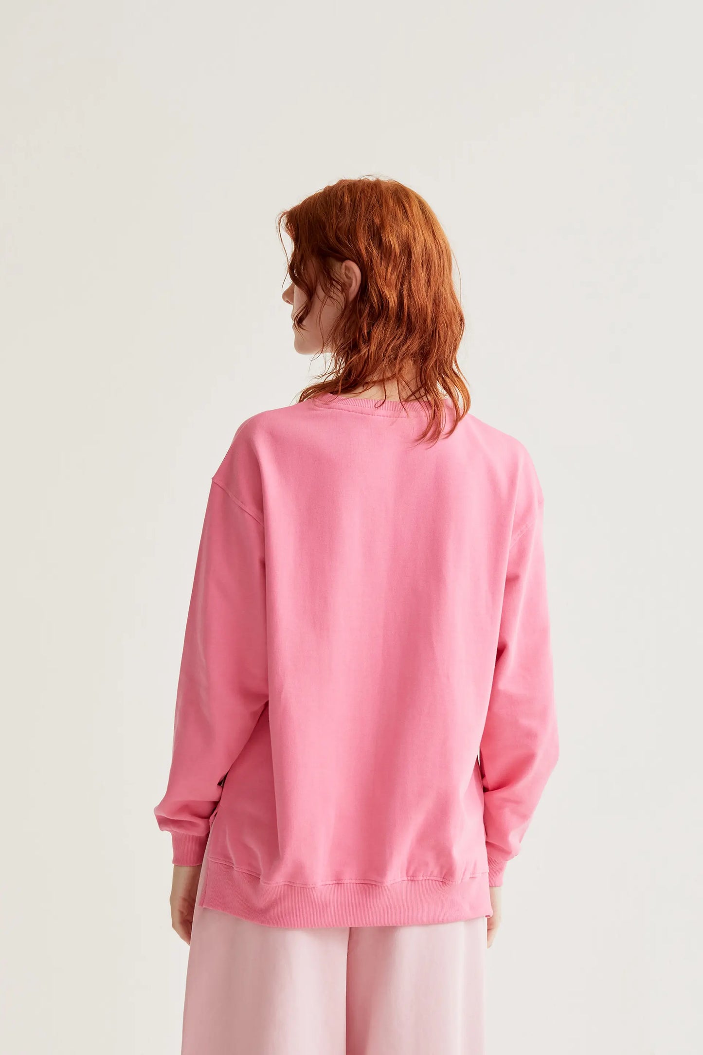 Sweatshirt with giant cherry embroidery