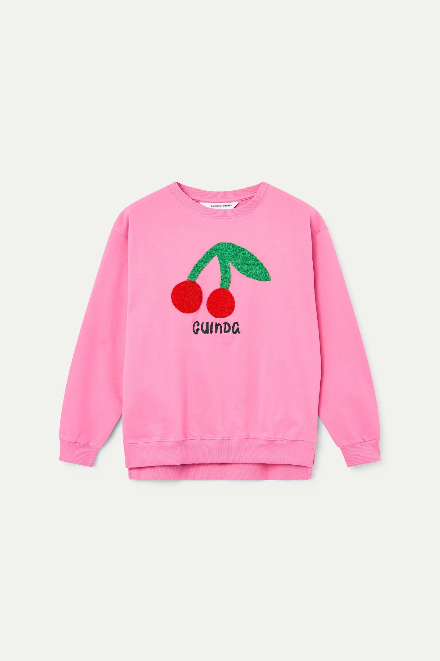 Sweatshirt with giant cherry embroidery