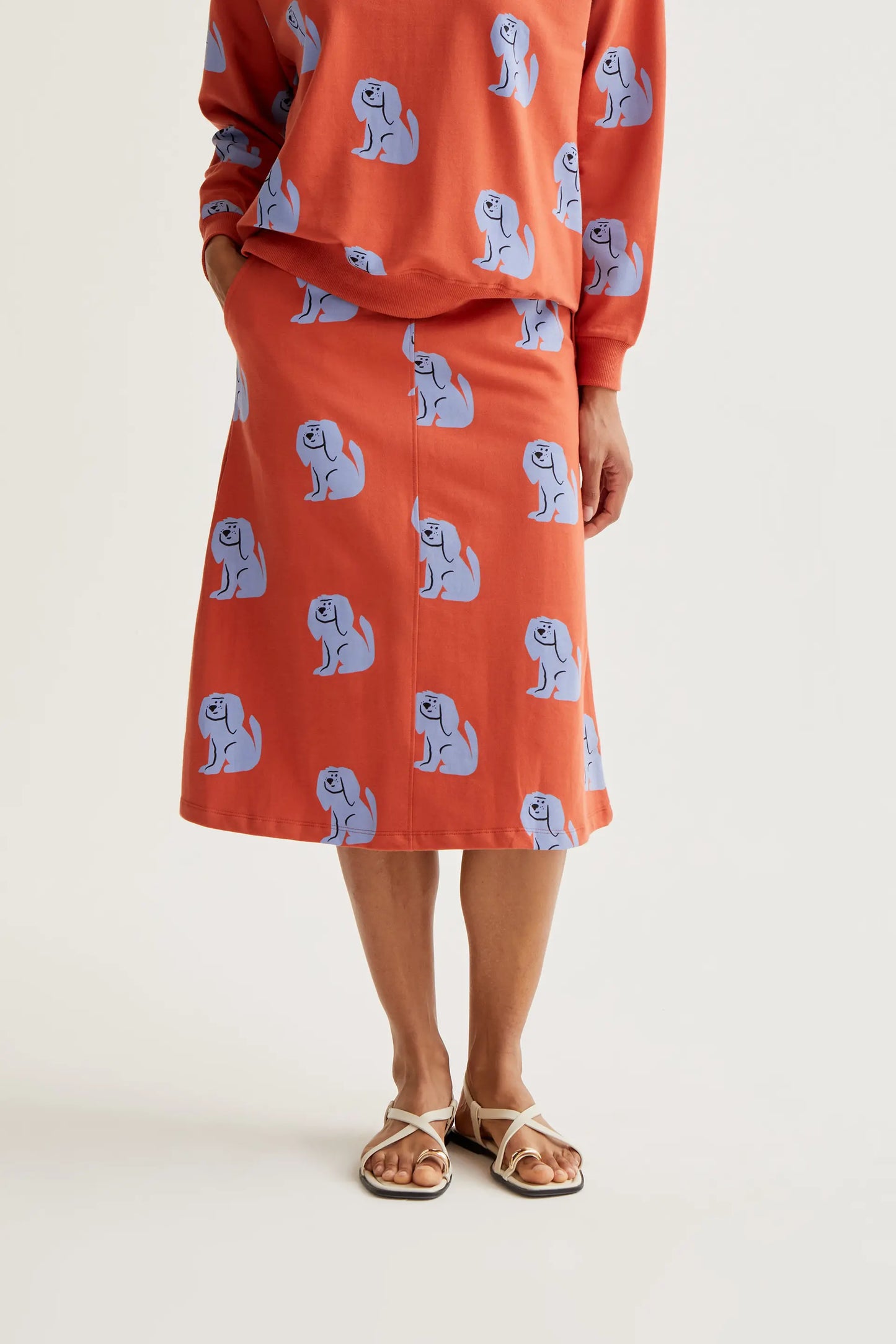 Falda midi con estampado Brown Dog
