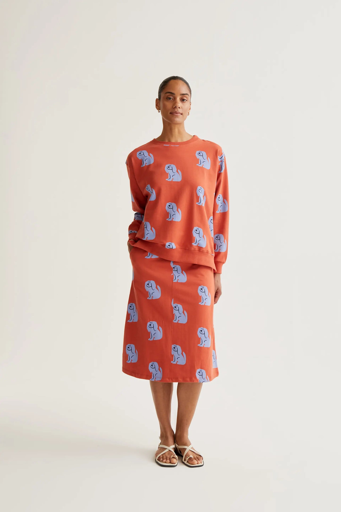 Falda midi con estampado Brown Dog
