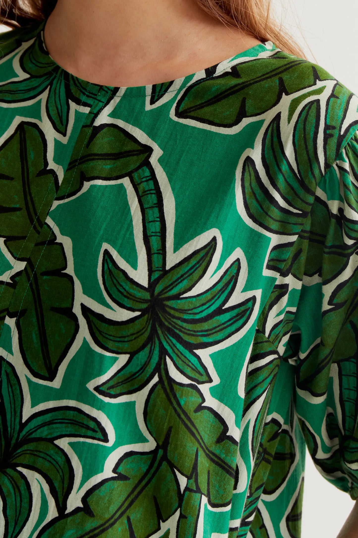 Short dress with Palm Tree print