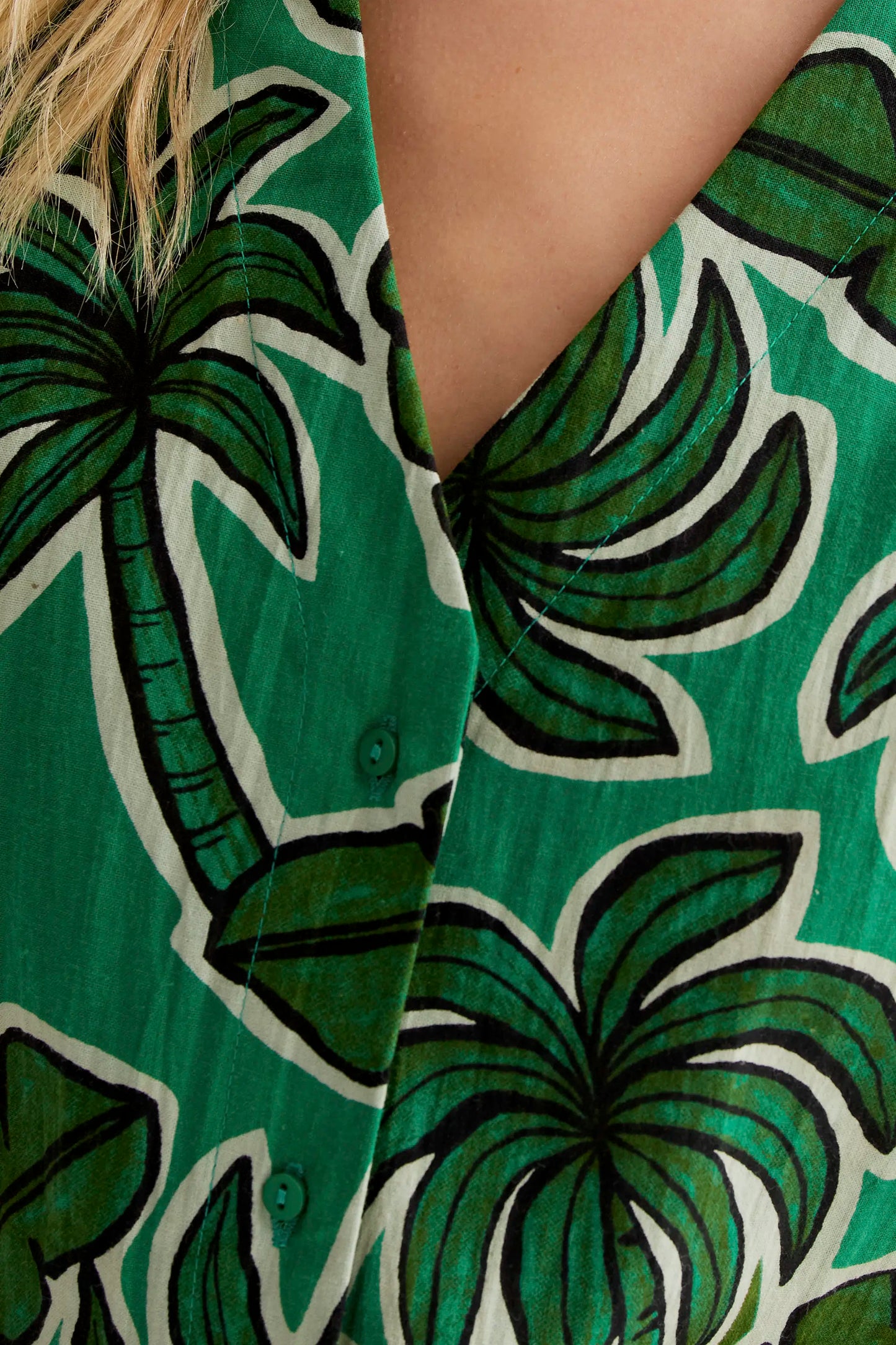 Gilet con stampa di palme