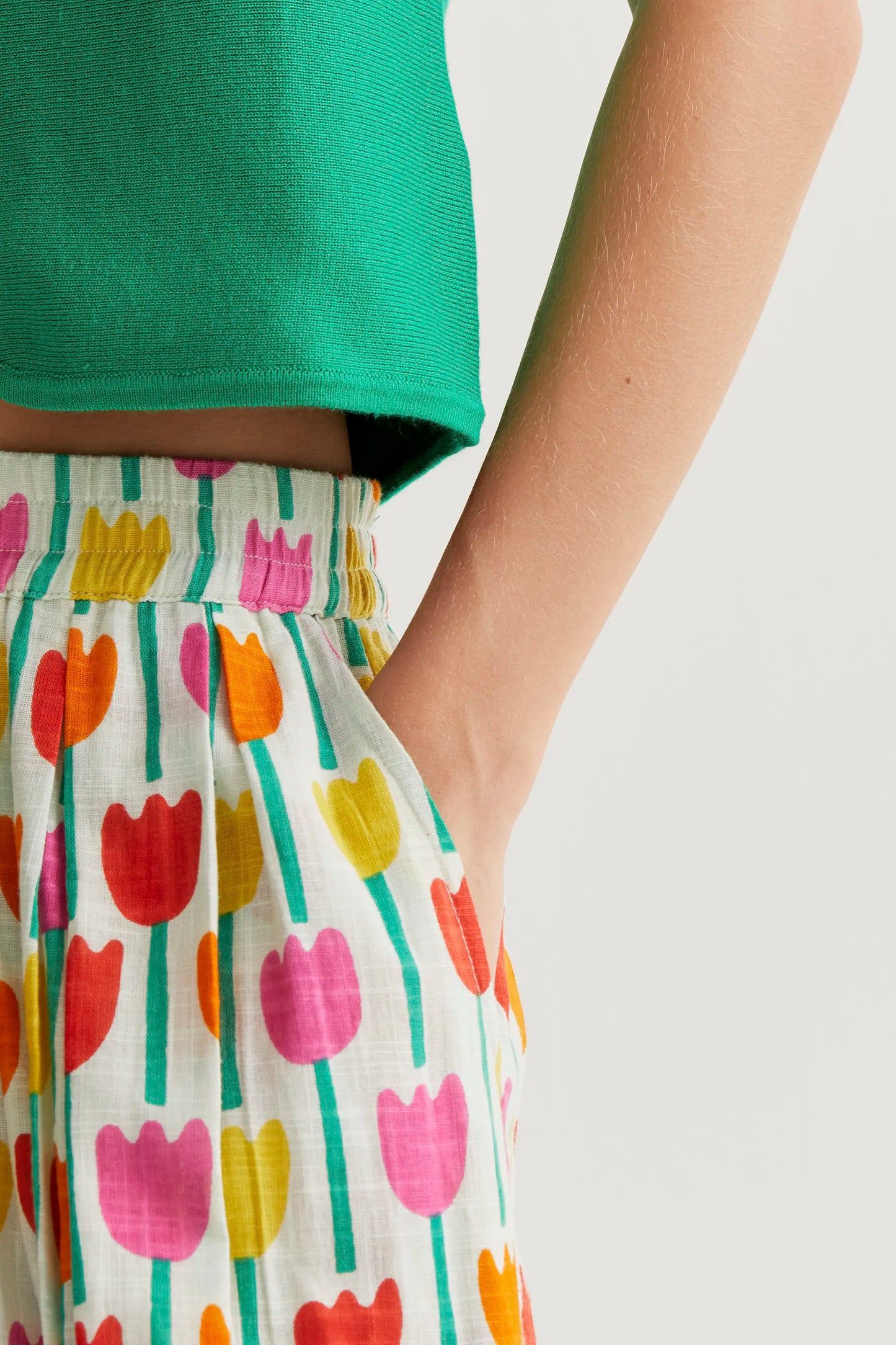 Falda midi con estampado Tulipa
