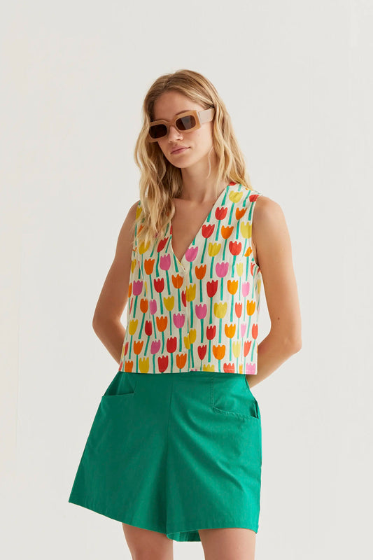 Chaleco con estampado Tulipa