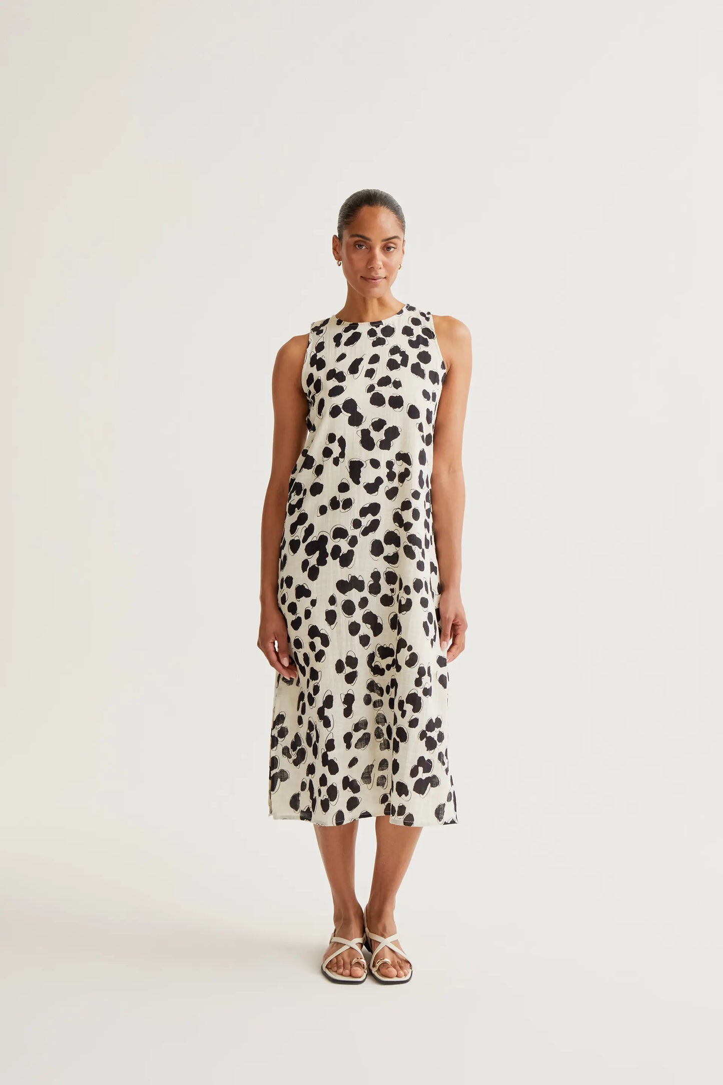 Abito midi con stampa dalmata