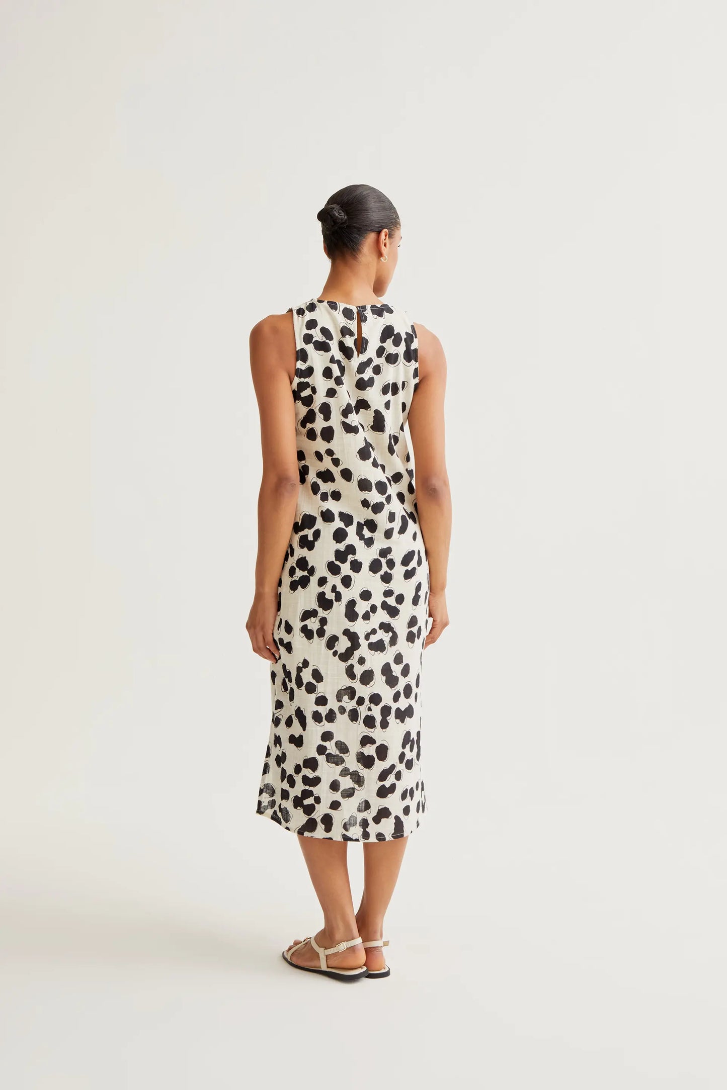 Abito midi con stampa dalmata