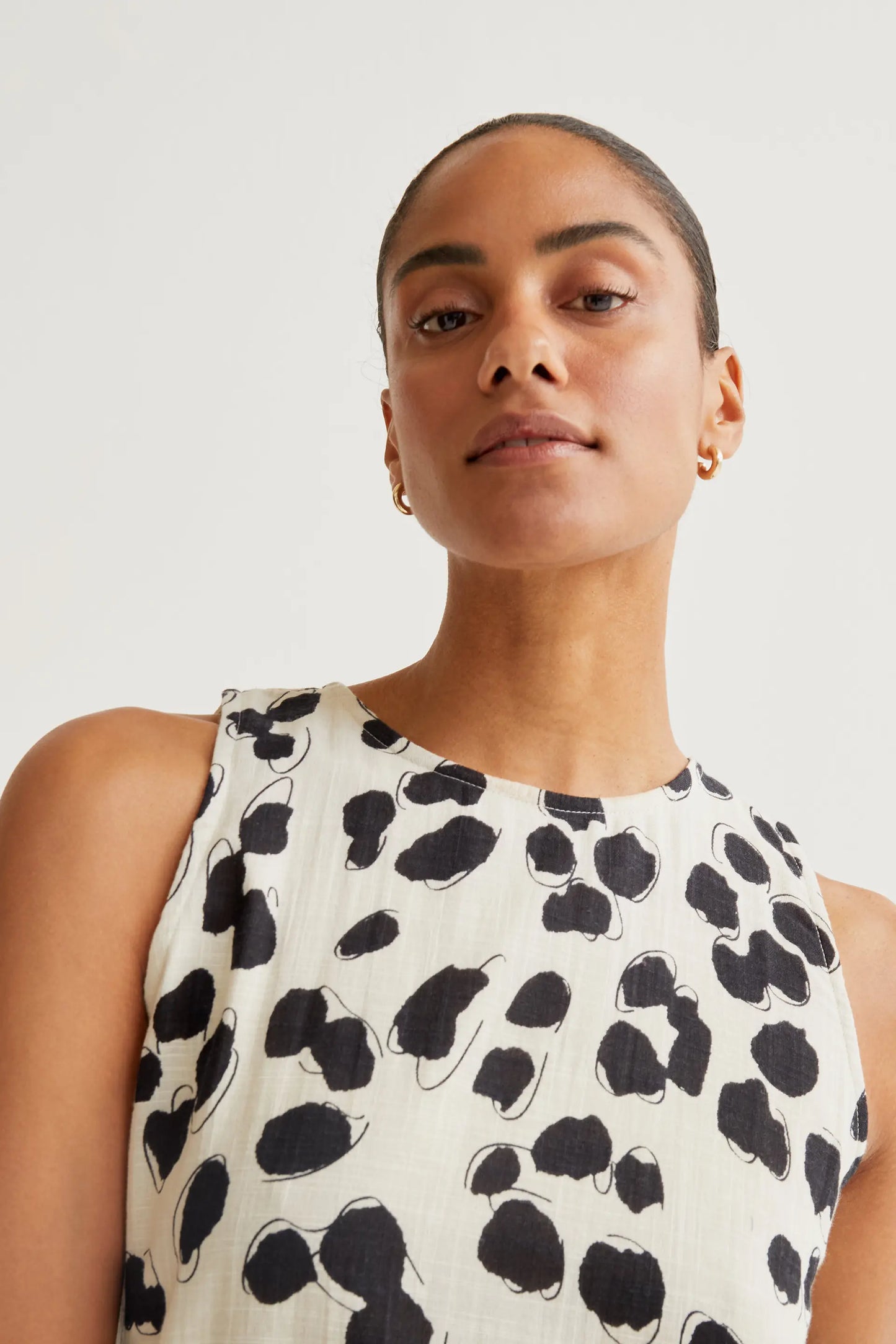 Abito midi con stampa dalmata