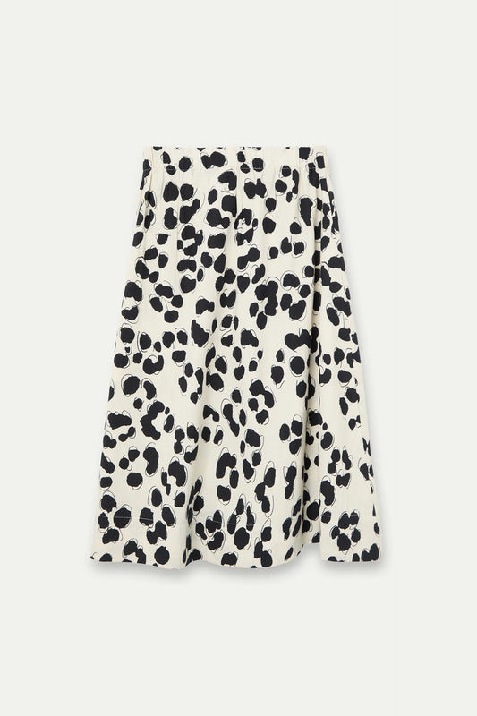Falda midi con estampado Dalmatian