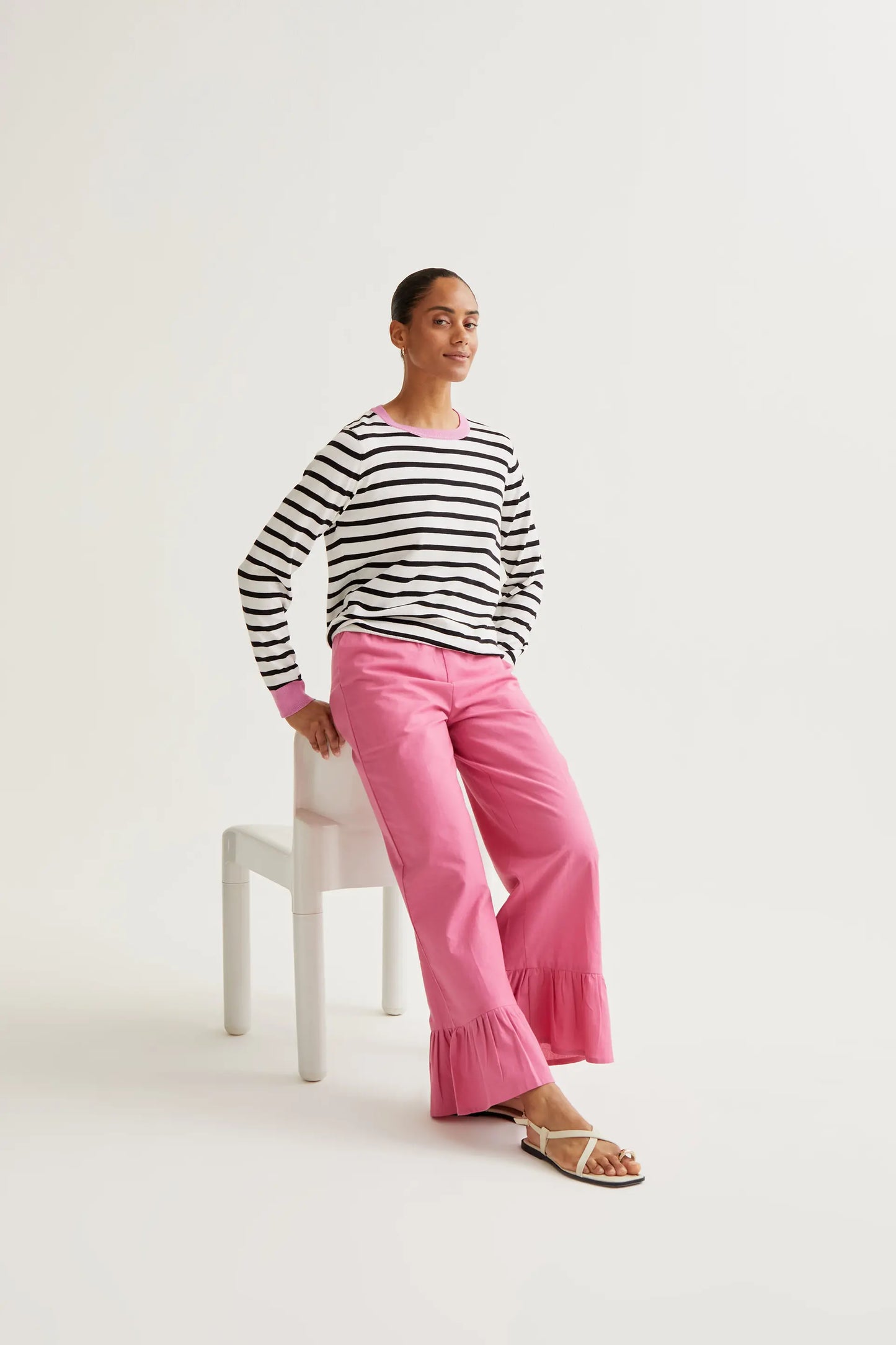 Pantaloni rosa 100% cotone