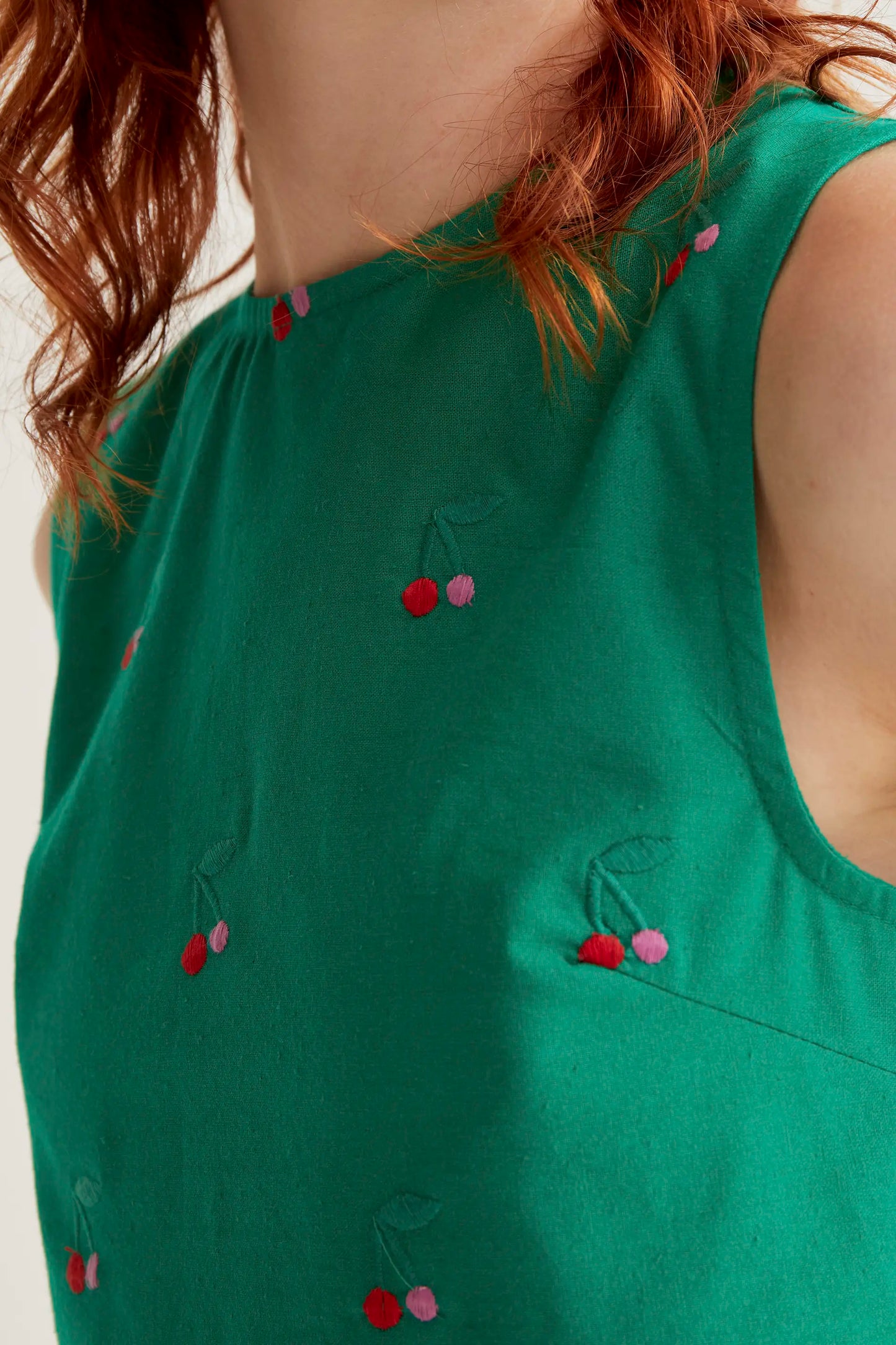 Top con stampa Green Cherries