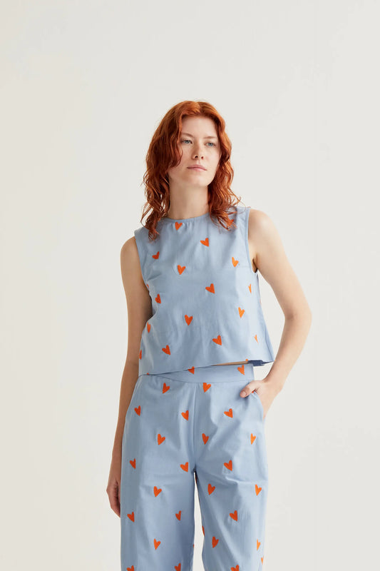 Top con estampado Hearts