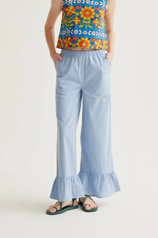 Pantalón 100% algodón azul claro