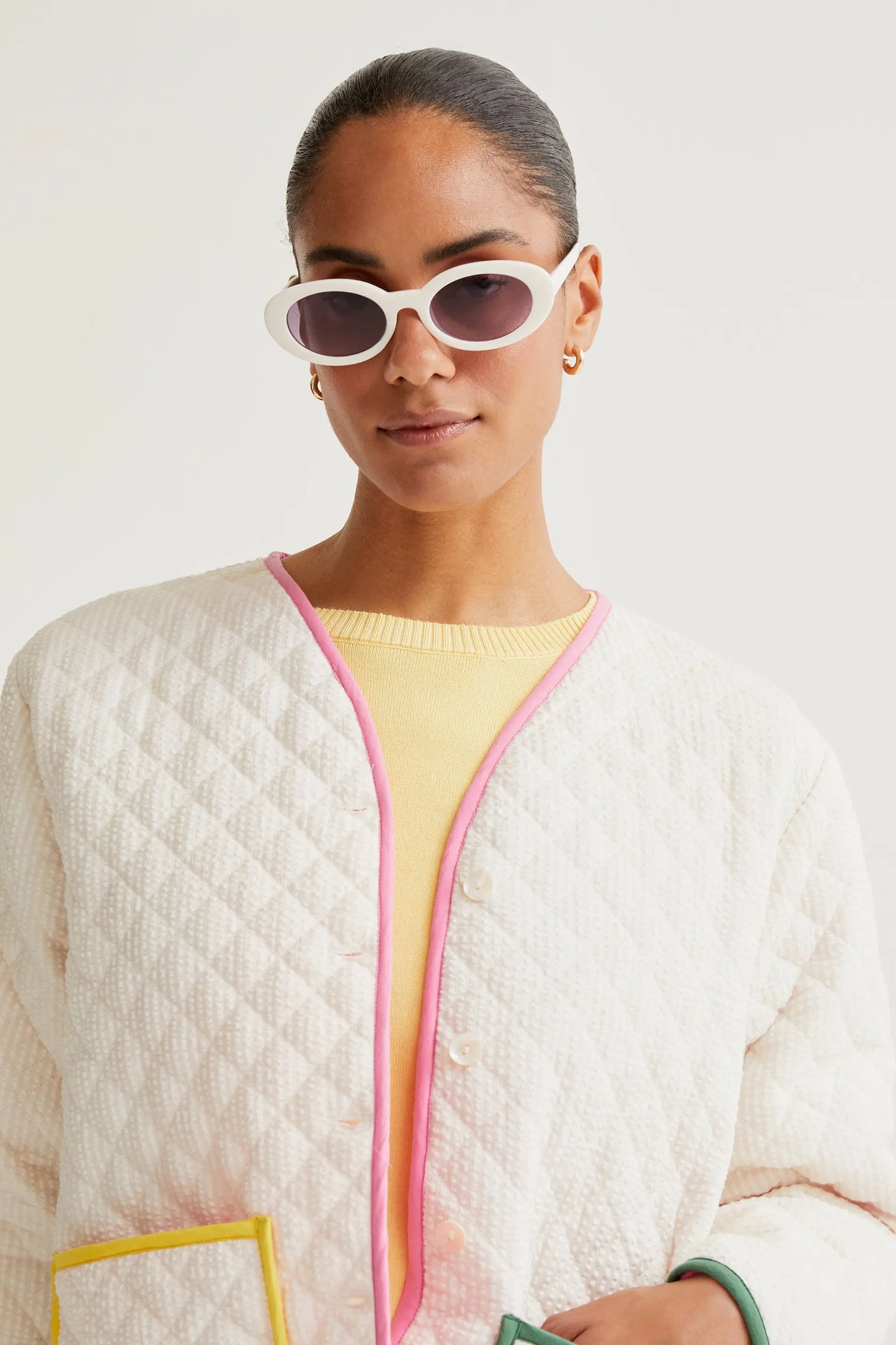 Giacca 100% cotone bianco sporco