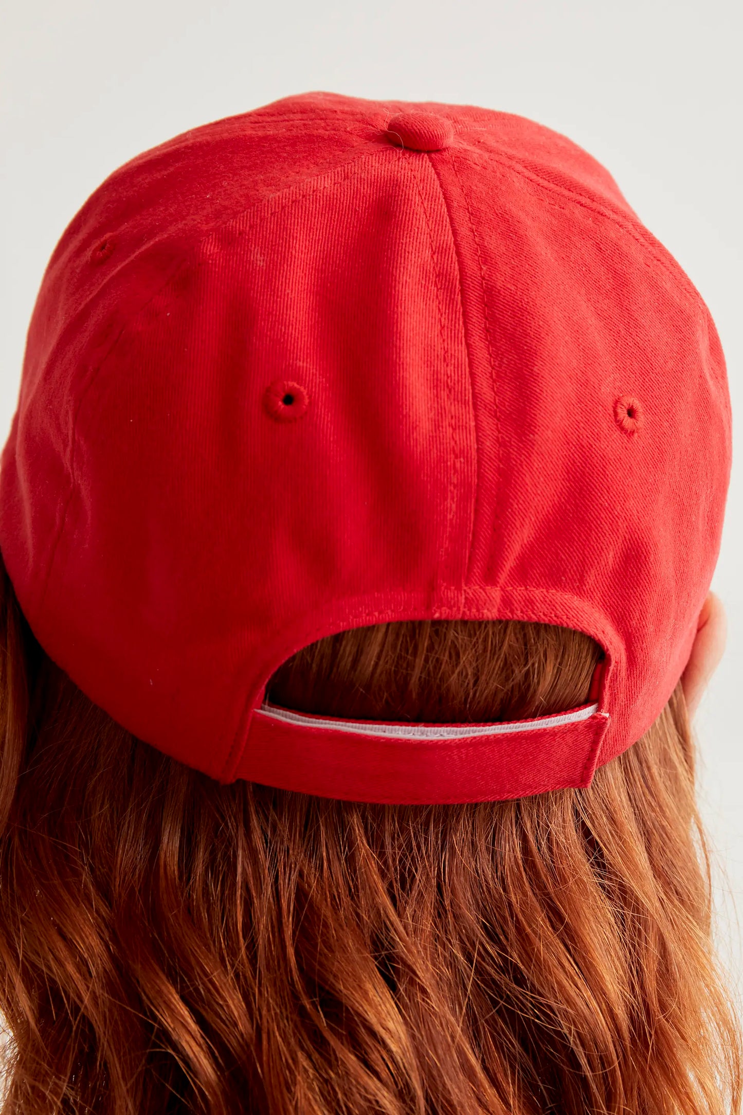 Red cap with cherry embroidery