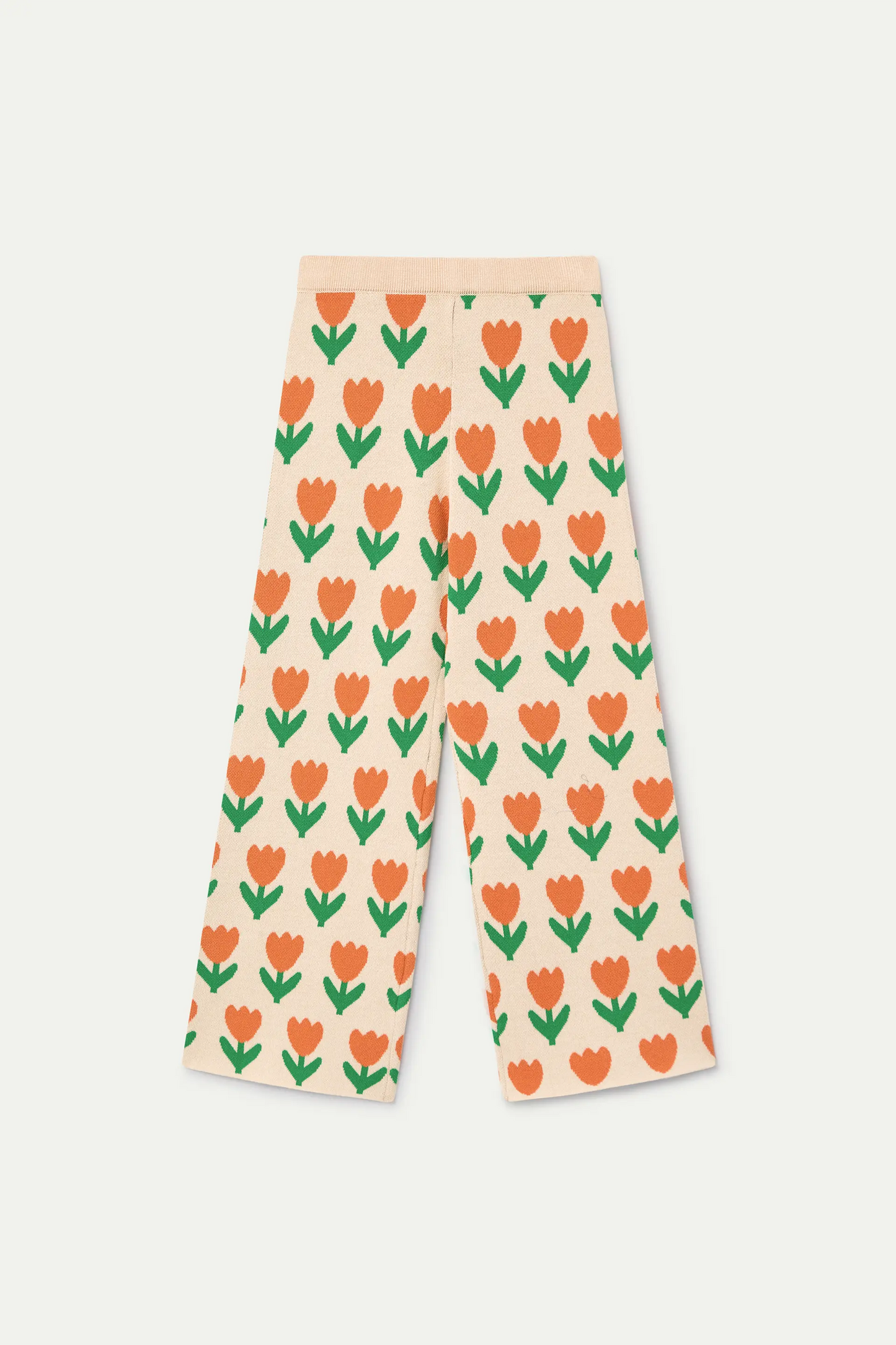 Pantaloni in maglia da bambina con stampa Orange Tulip