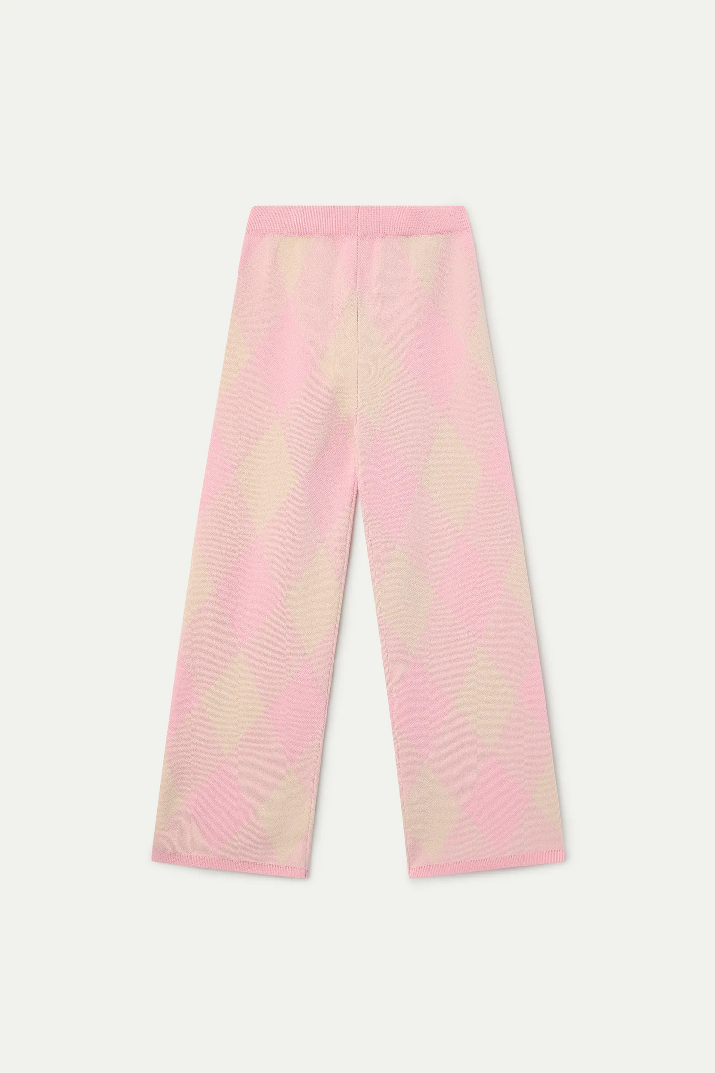 Pantaloni in maglia jacquard con diamanti rosa per bambine