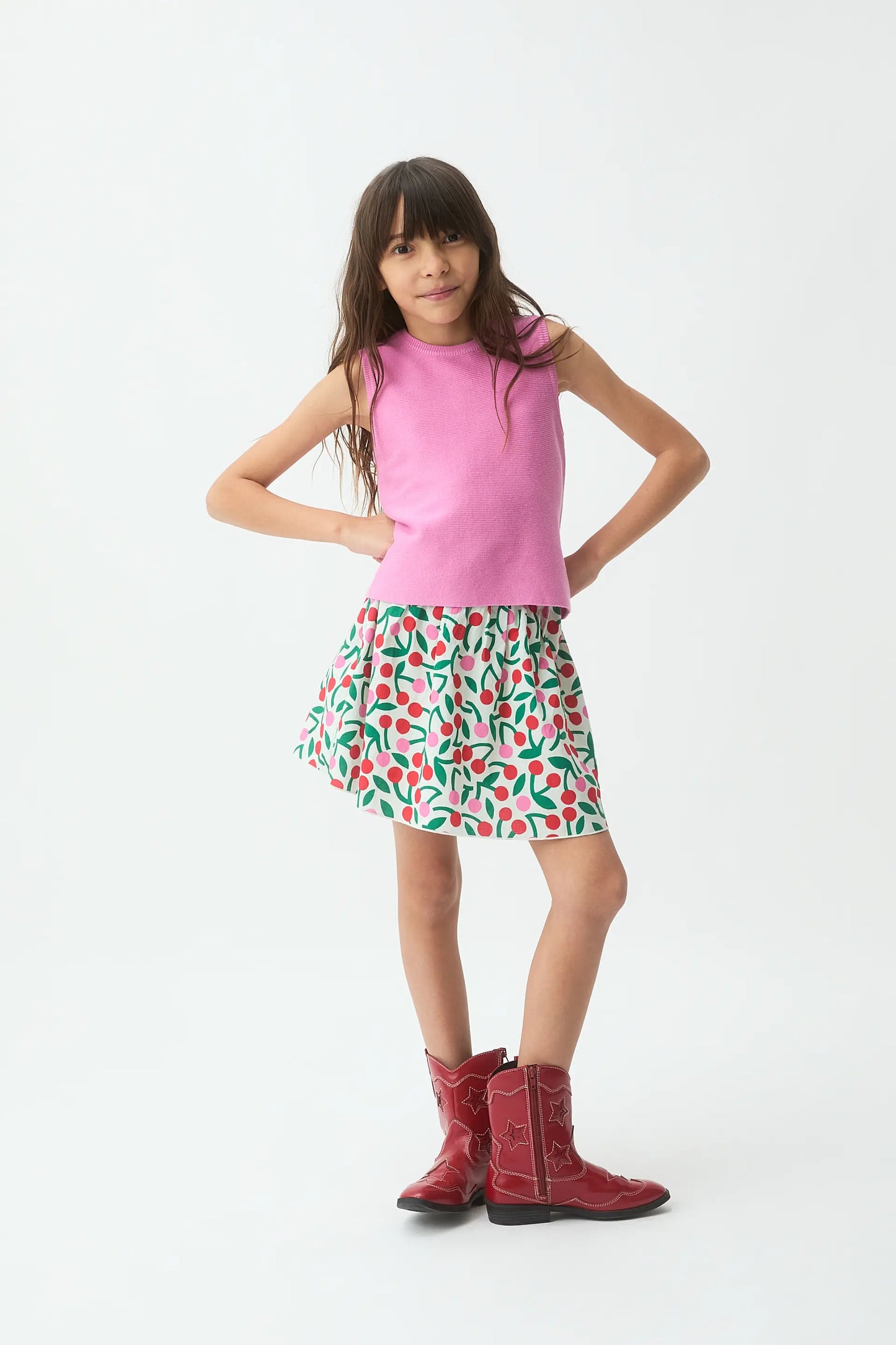 Pink knit top for girls
