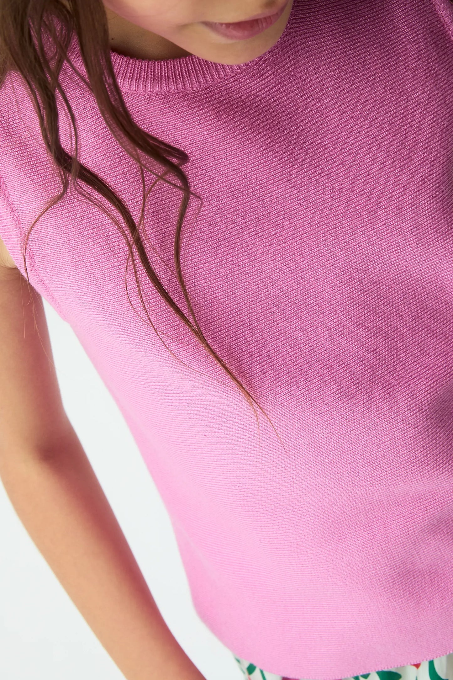 Pink knit top for girls