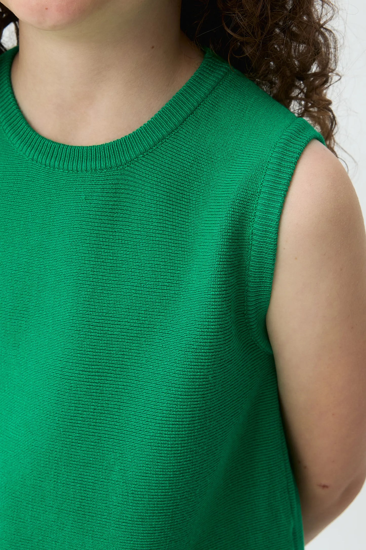 Top verde in maglia per ragazze