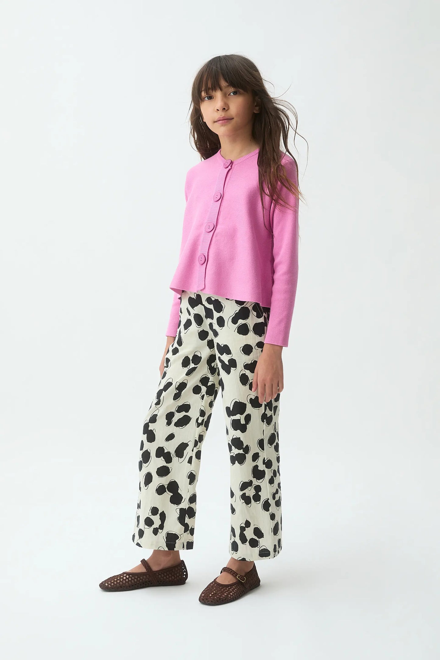 Cardigan rosa in maglia per bambine
