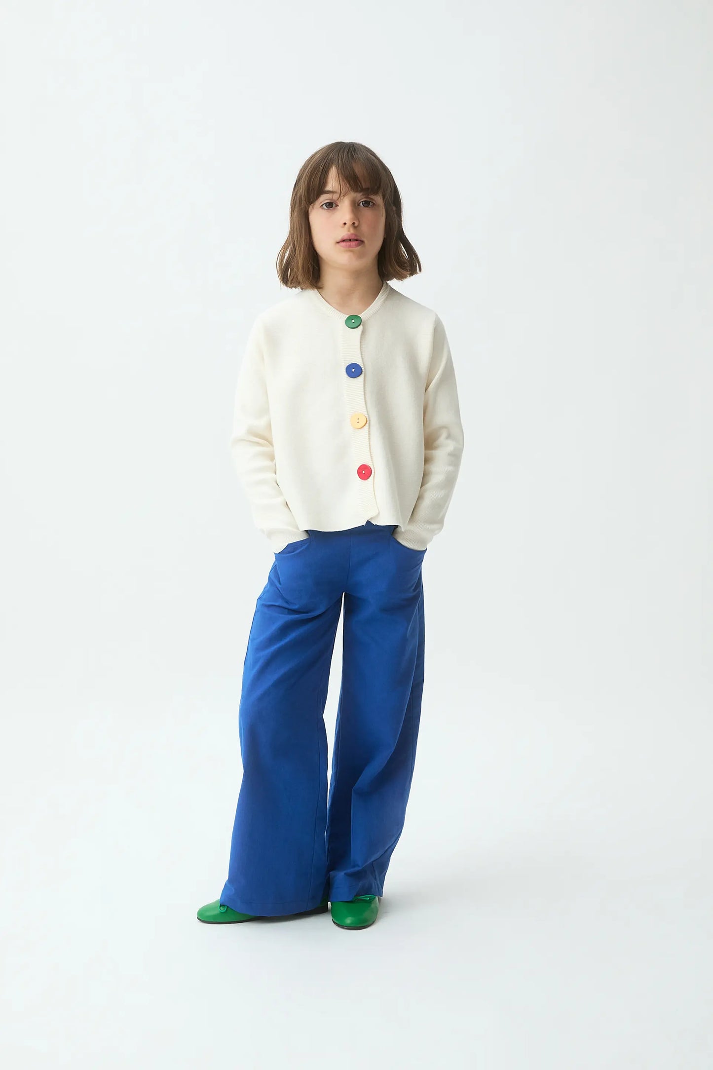 White knit cardigan for girls