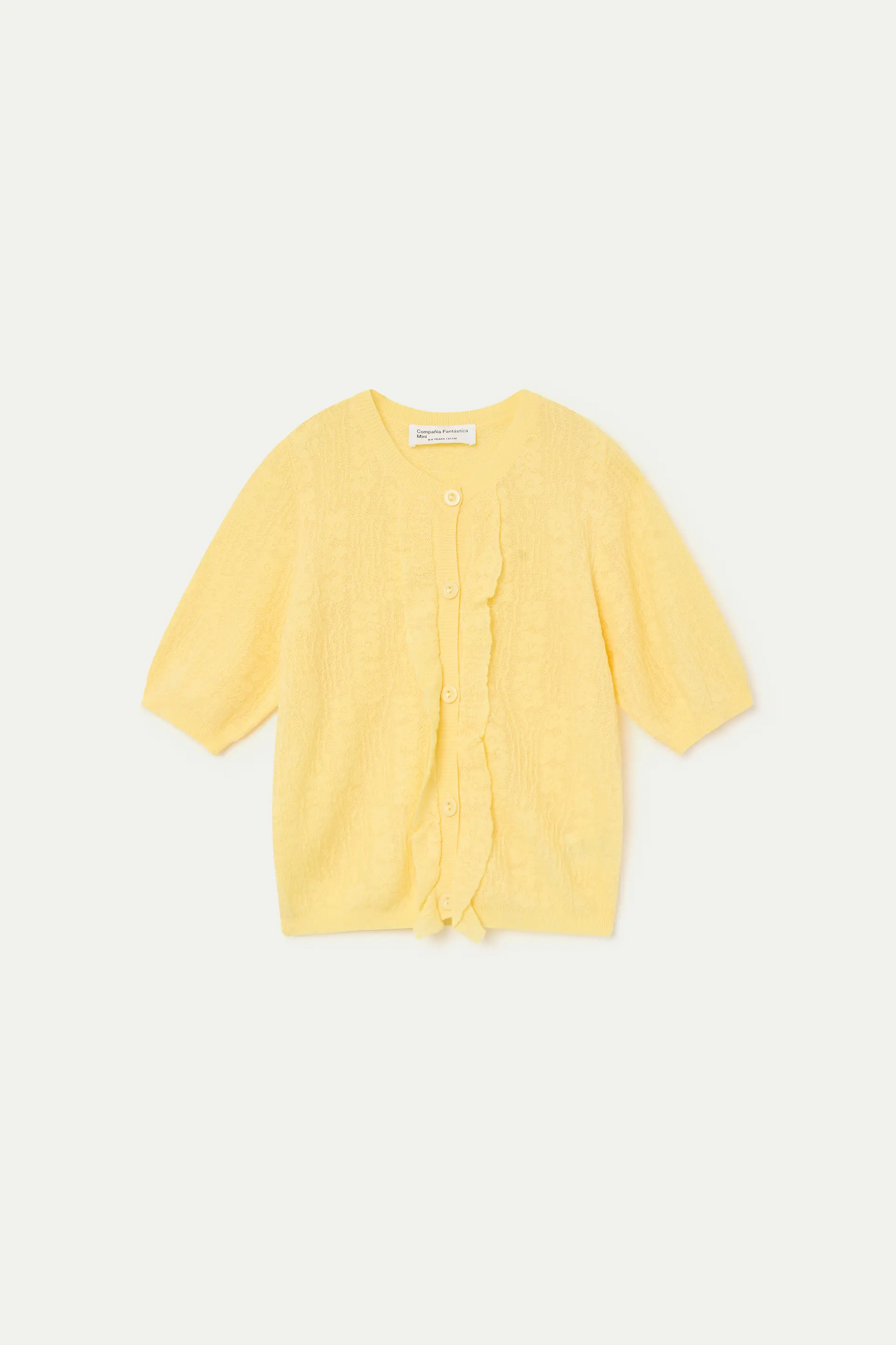 Cárdigan de niña punto amarillo