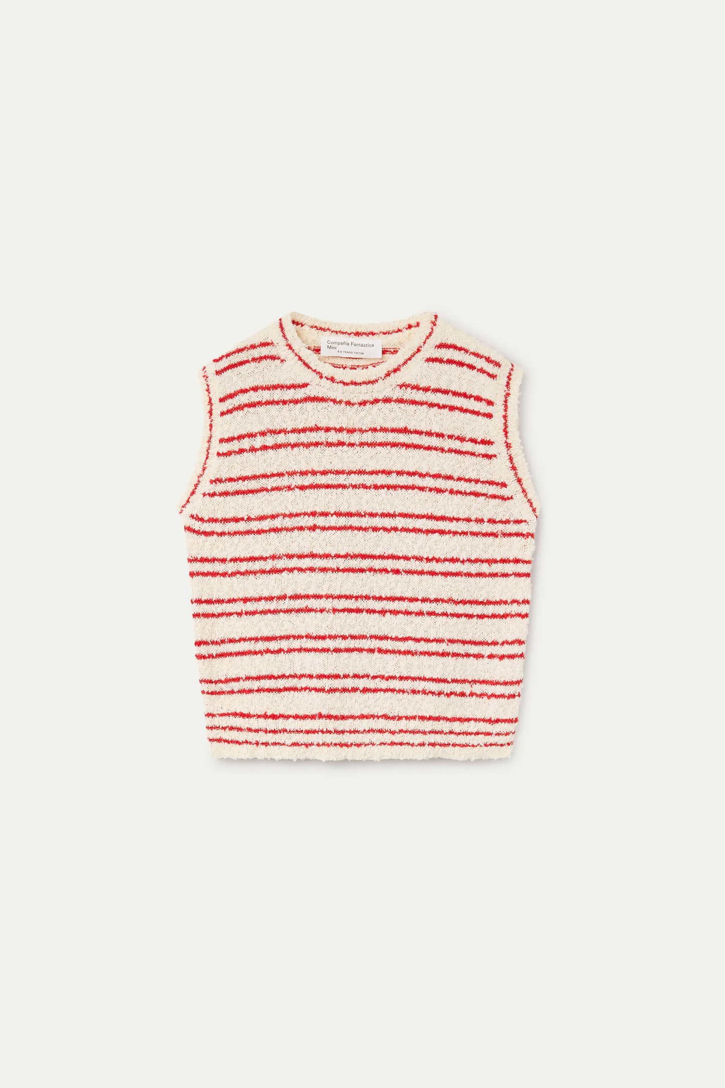 Girl's top with white and red striped print