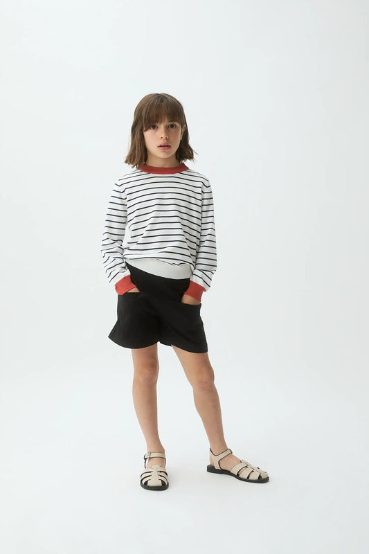 Jersey de niña  con cuello rojo