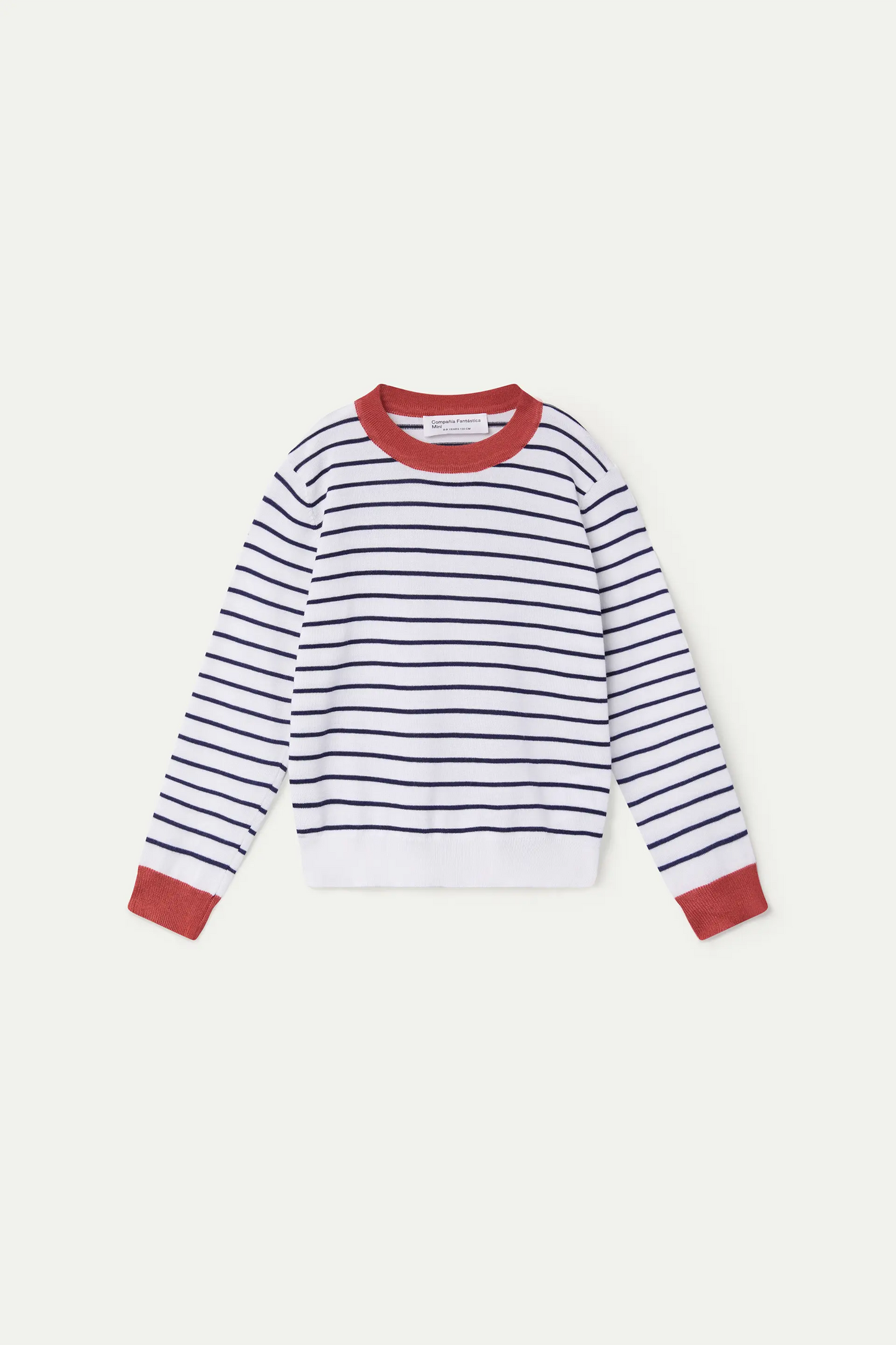 Maglione da bambina con colletto rosso