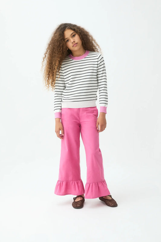Jersey de niña con cuello rosado