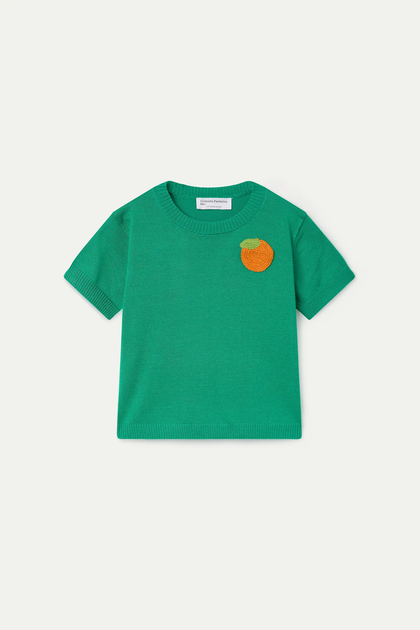Top de niña  con bordado de naranja