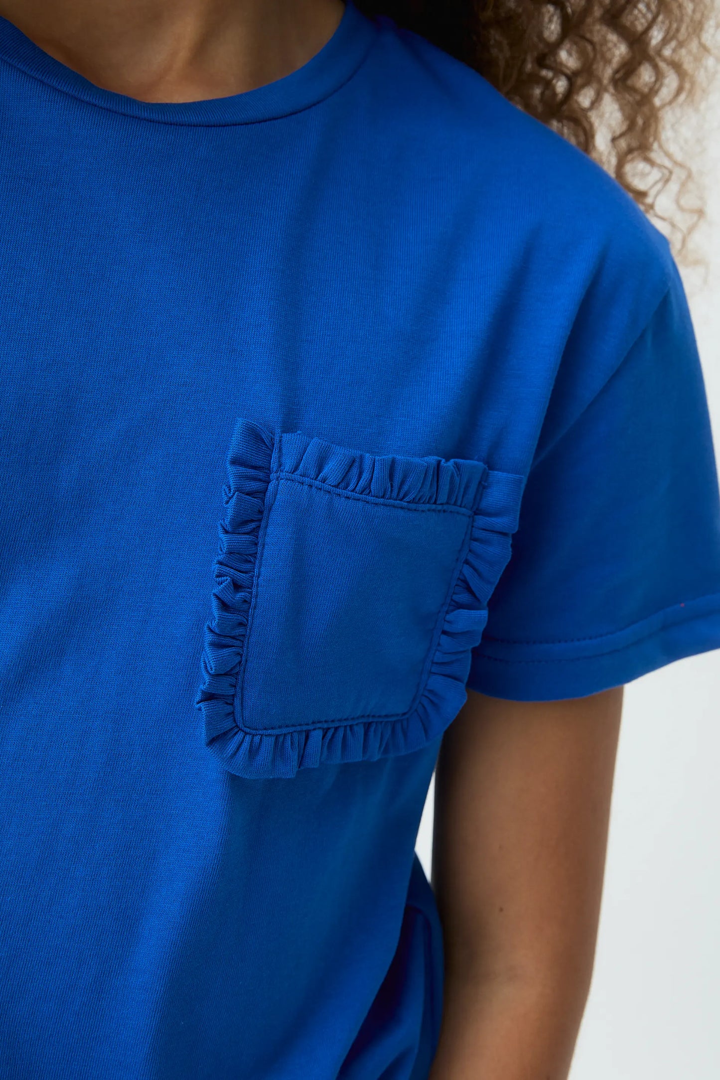 Maglietta blu 100% cotone per bambine