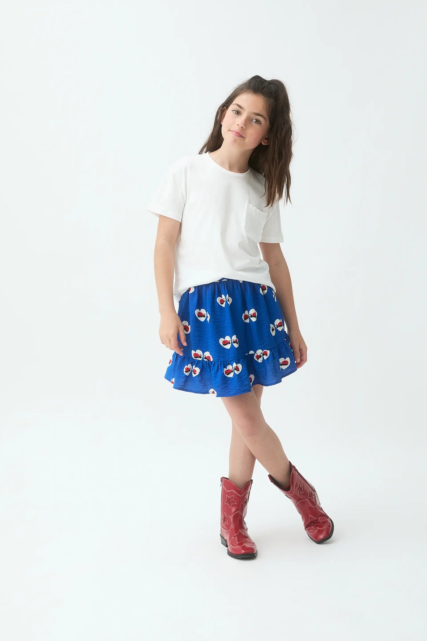 Camiseta 100% algodón de niña blanco