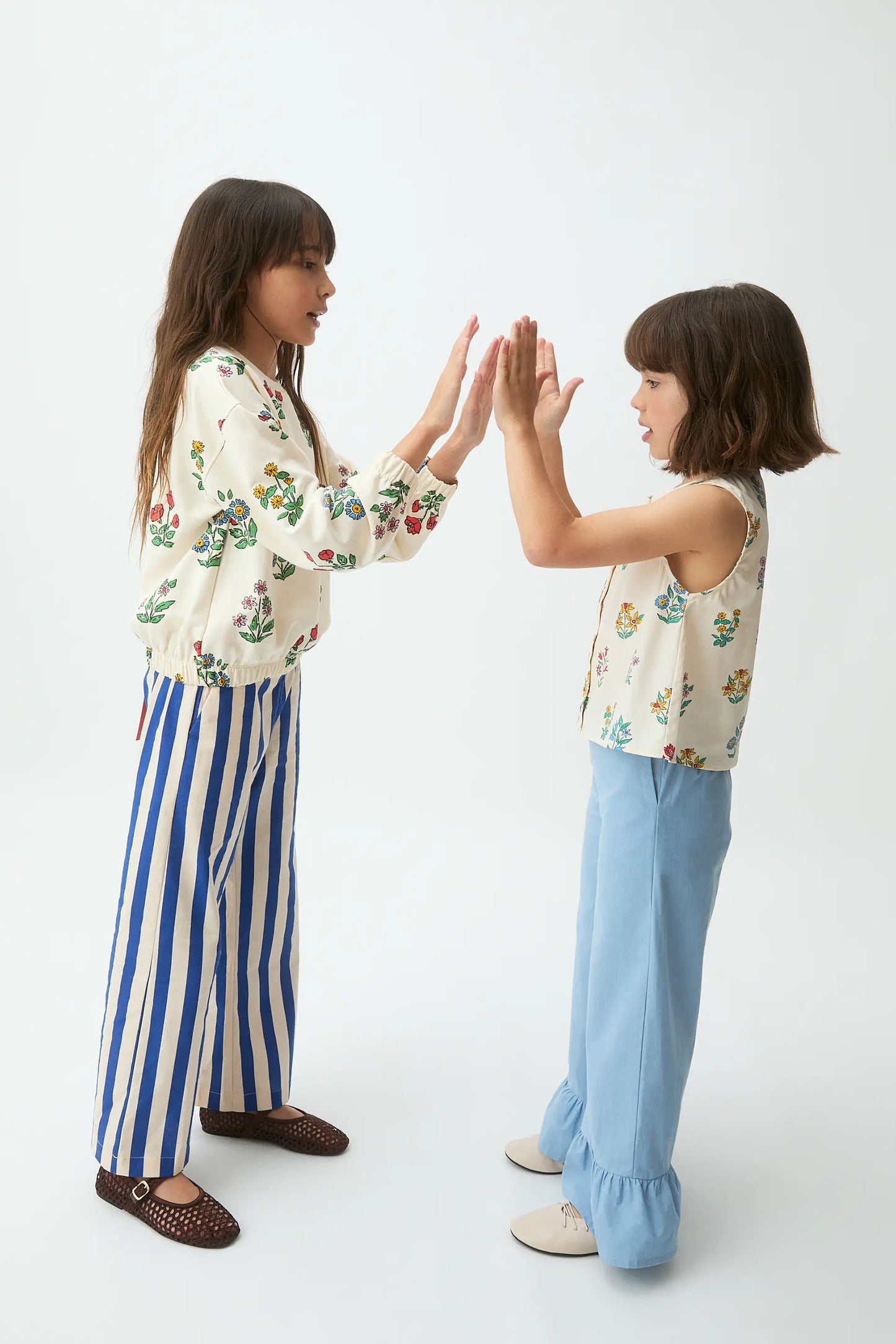 Top da bambina, 100% cotone, con stampa Gardener