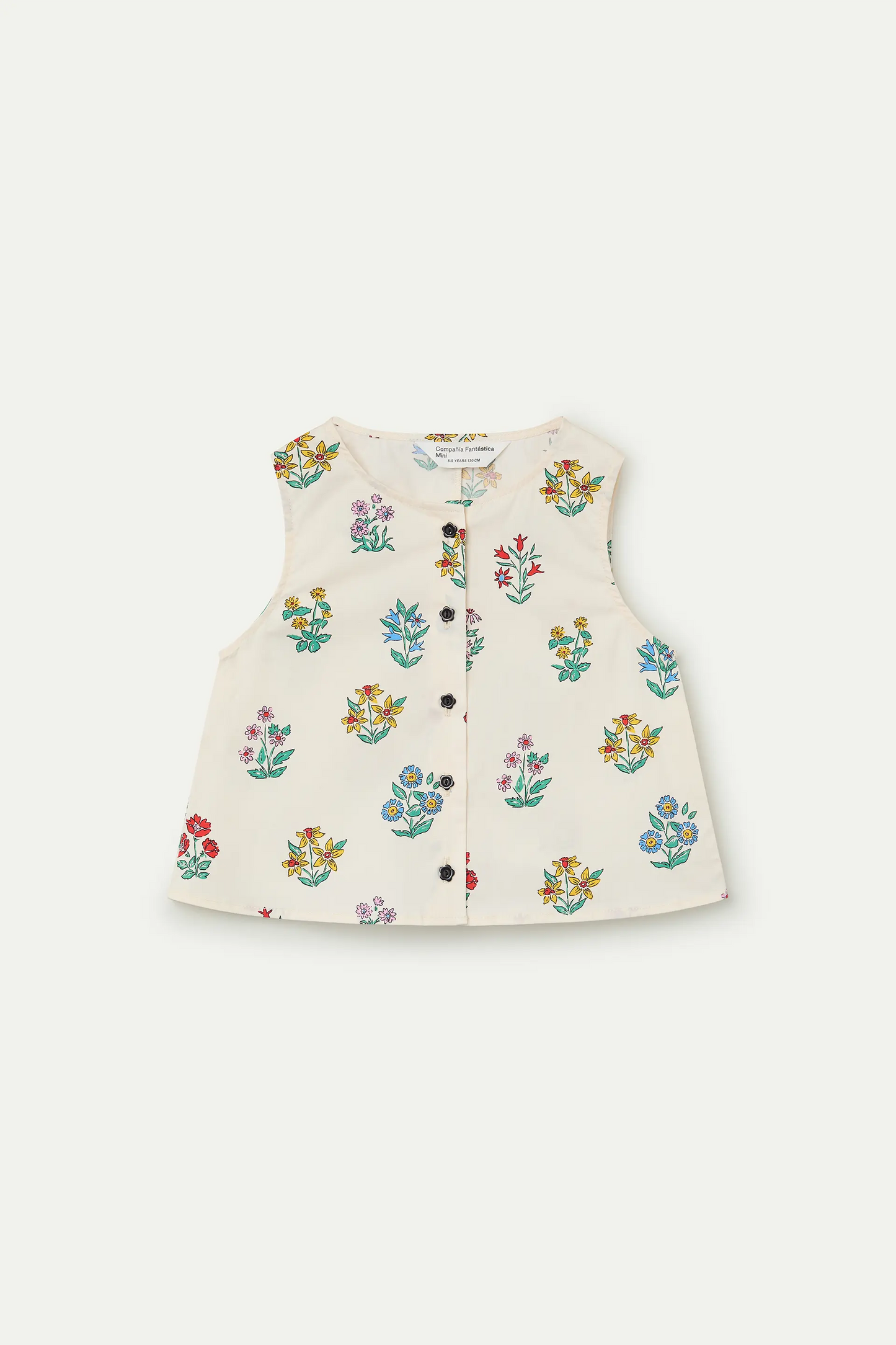 Top da bambina, 100% cotone, con stampa Gardener
