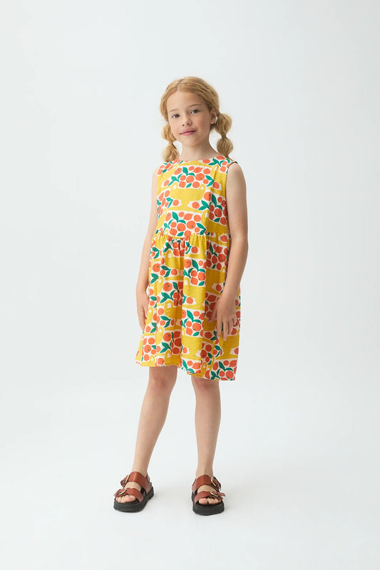 Vestido corto de niña con estampado Citrus