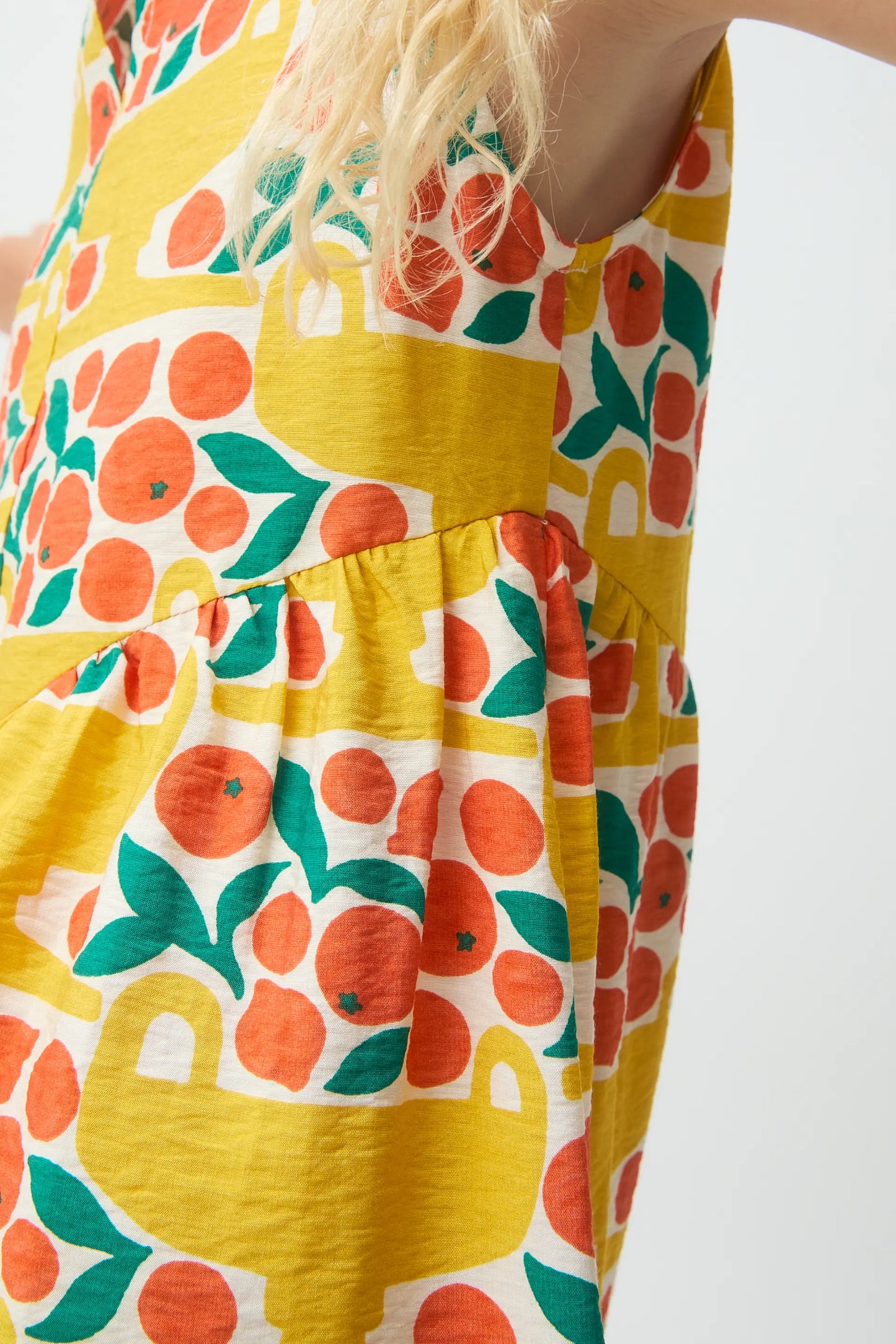 Vestido corto de niña con estampado Citrus