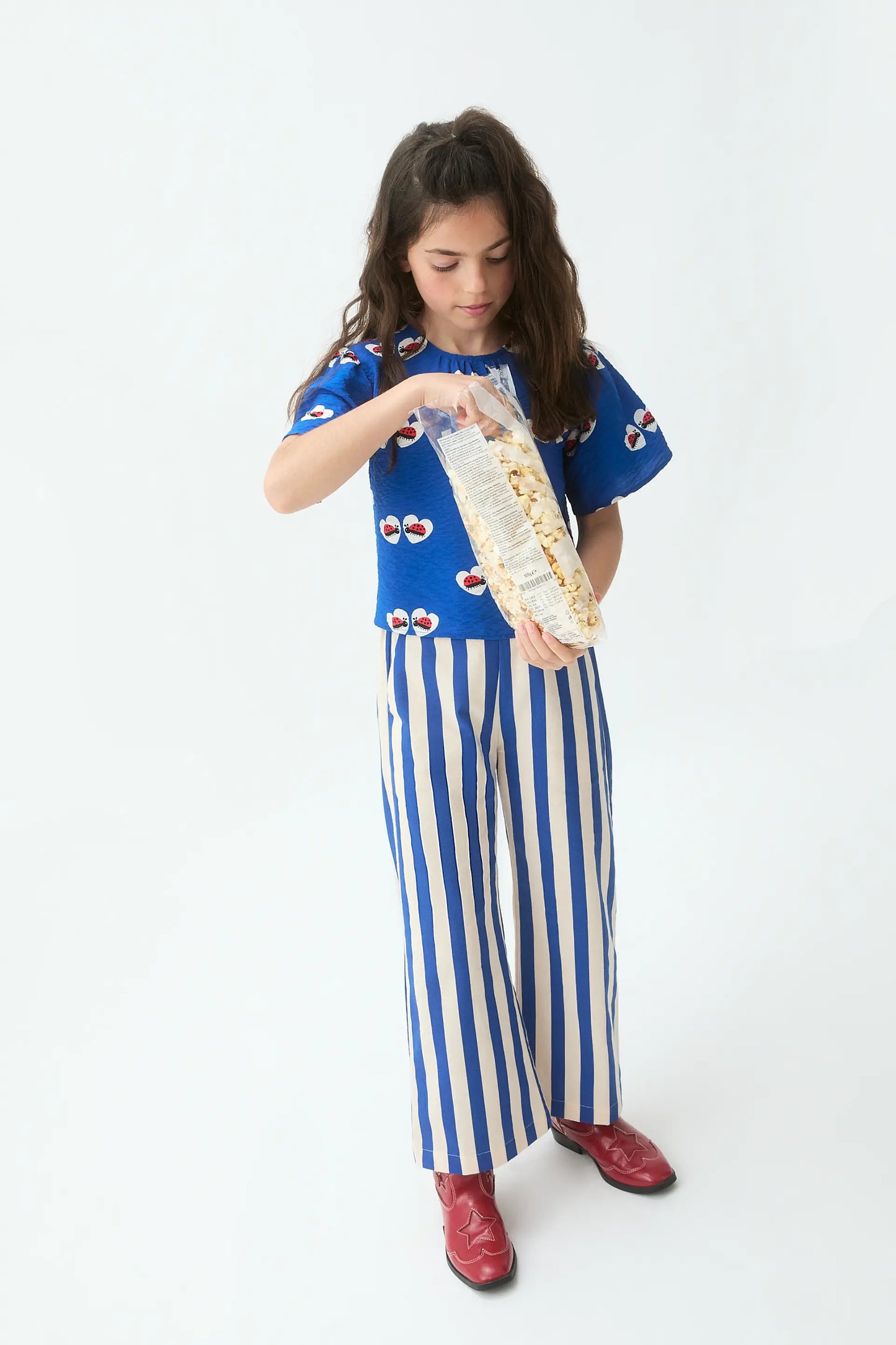 Top da bambina con stampa coccinella