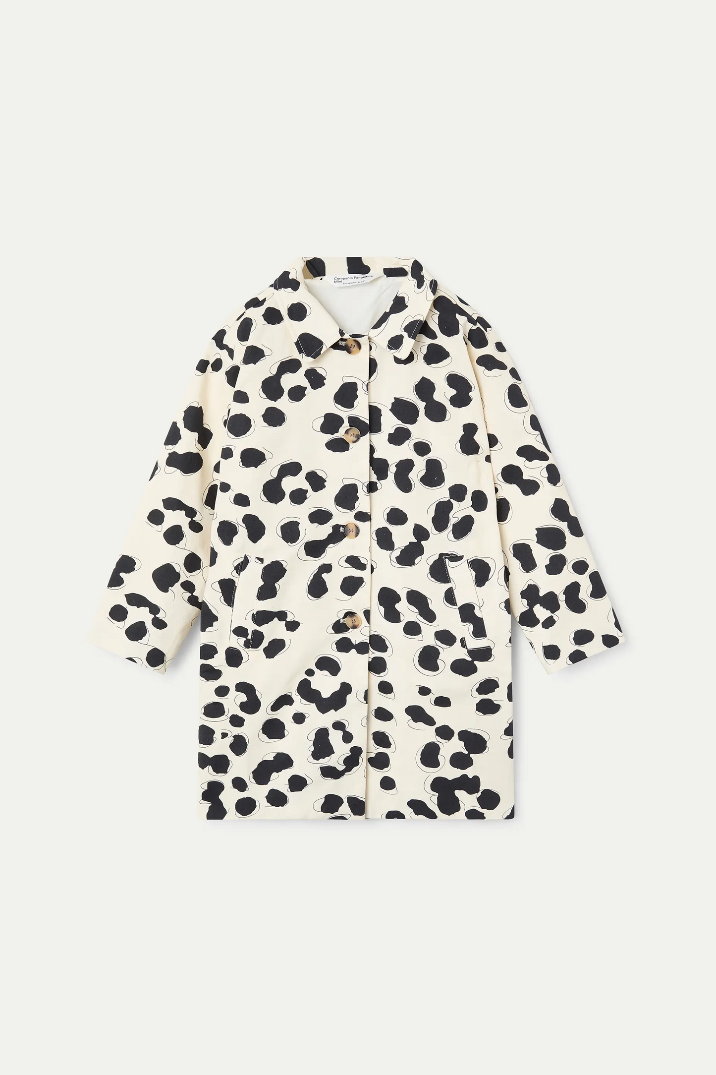 Girl's trench coat with Dalmatian print