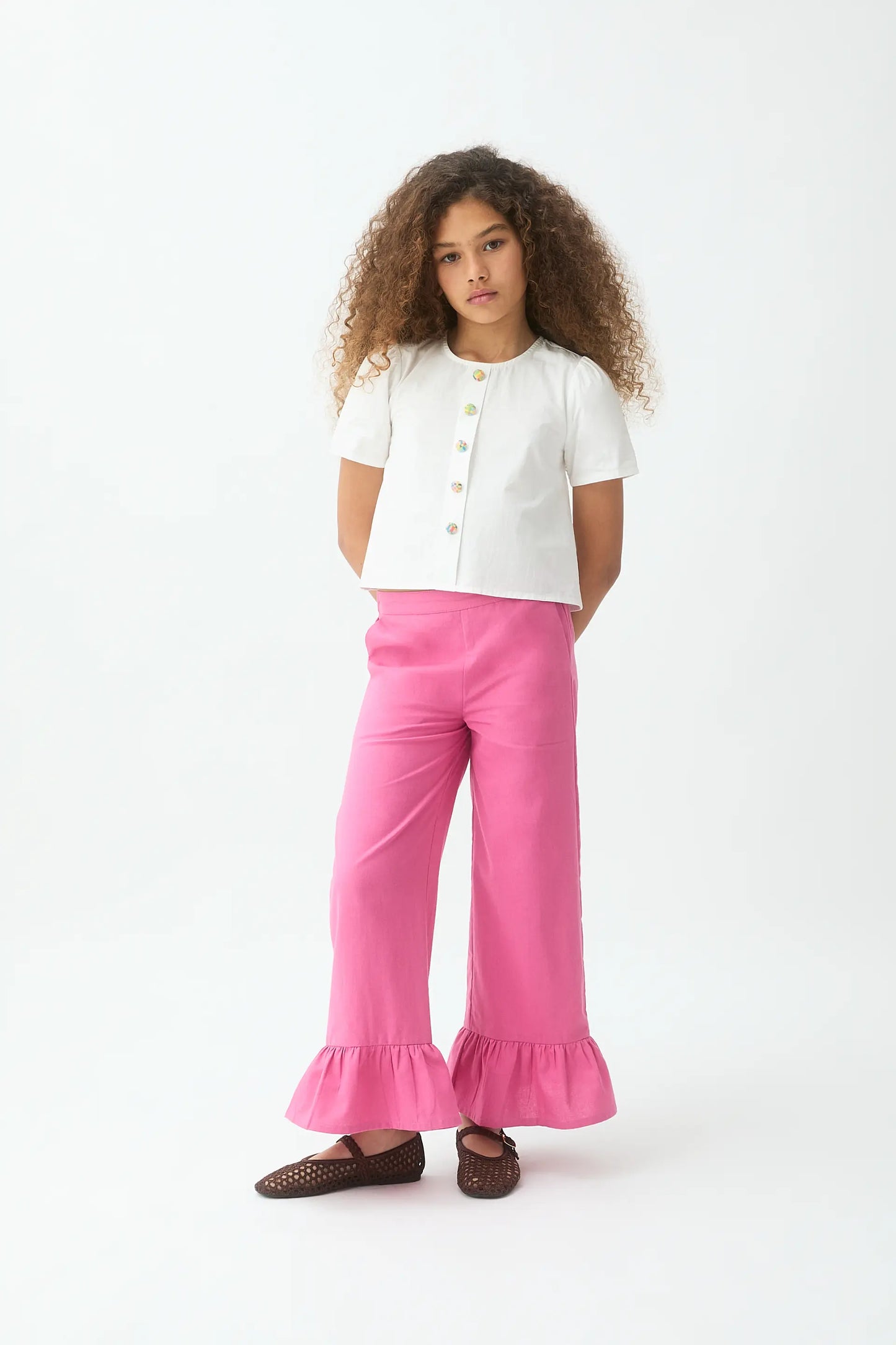 Top de niña 100% algodón blanco