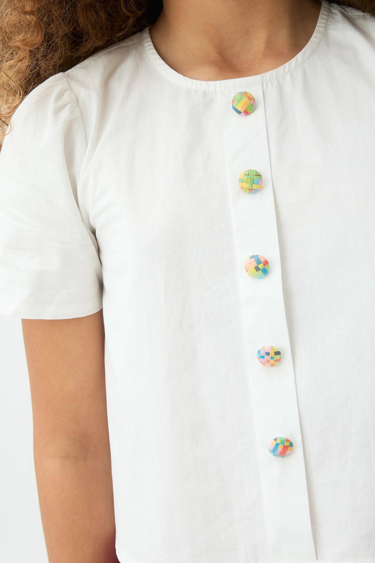 Top de niña 100% algodón blanco