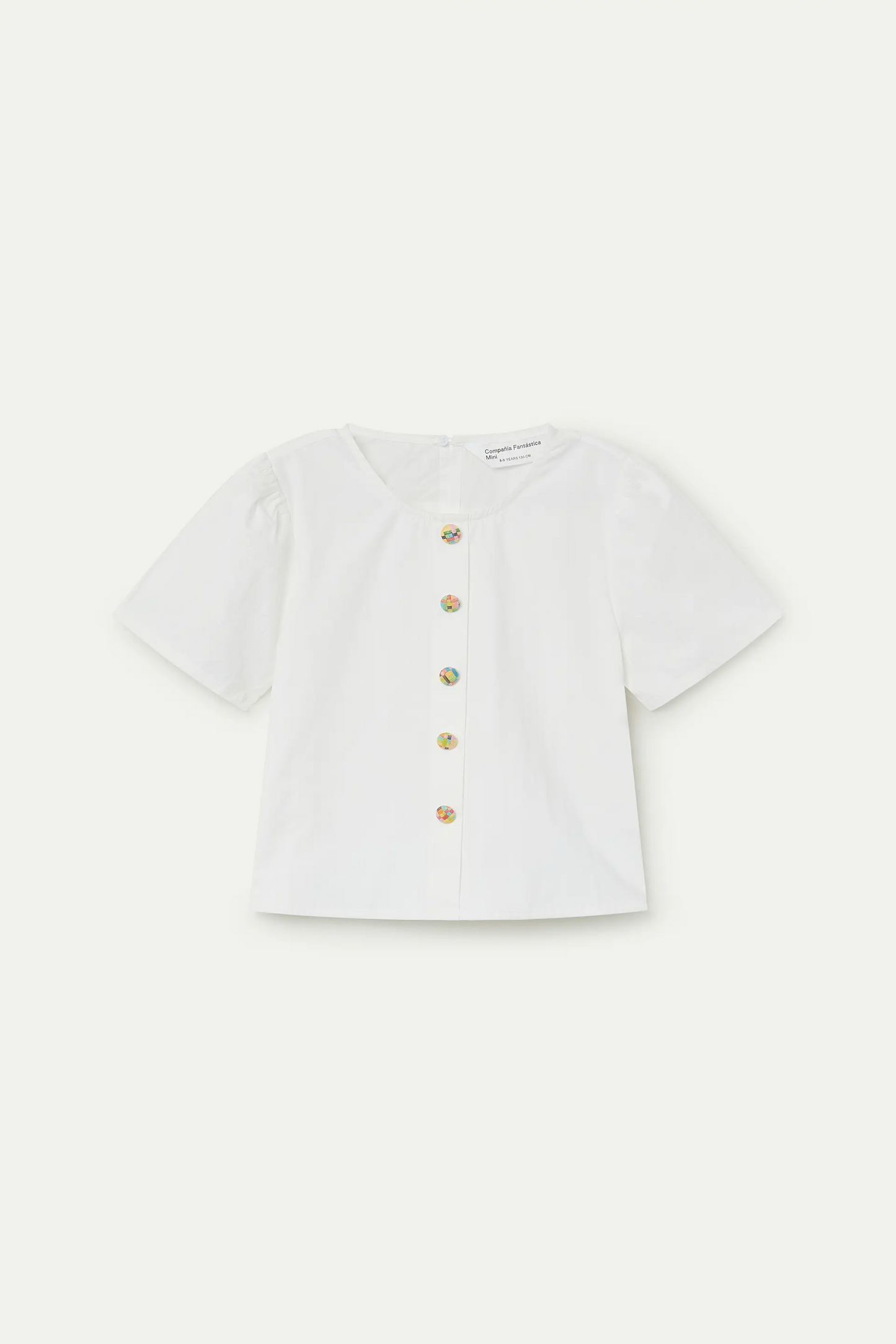 Top de niña 100% algodón blanco