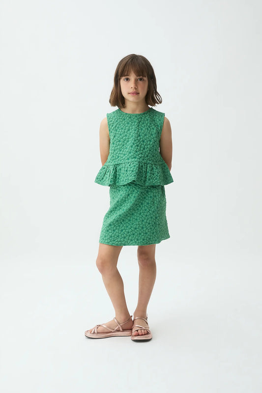 Top de niña con estampado floral verde
