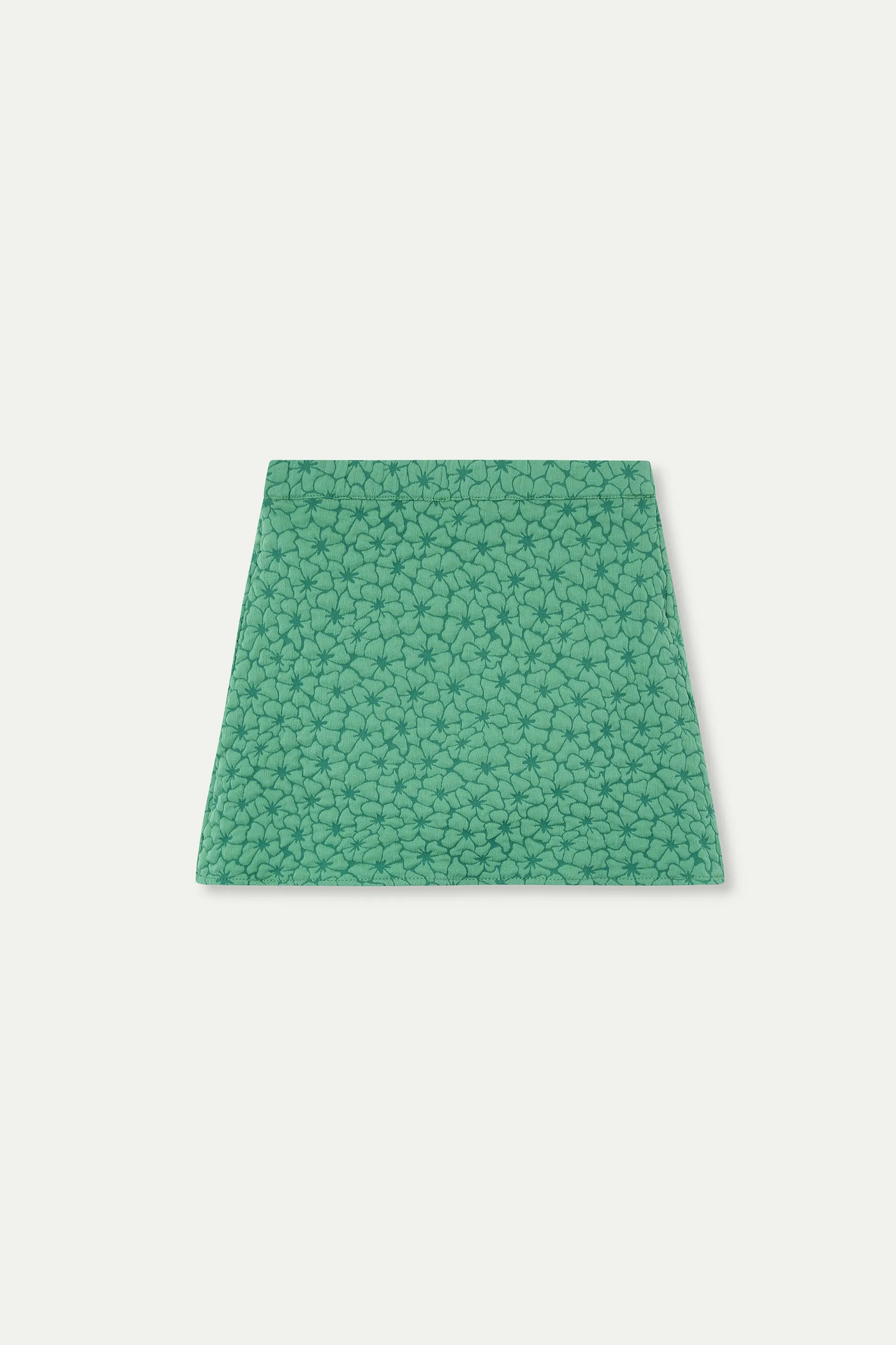 Girl's short skirt with green floral print