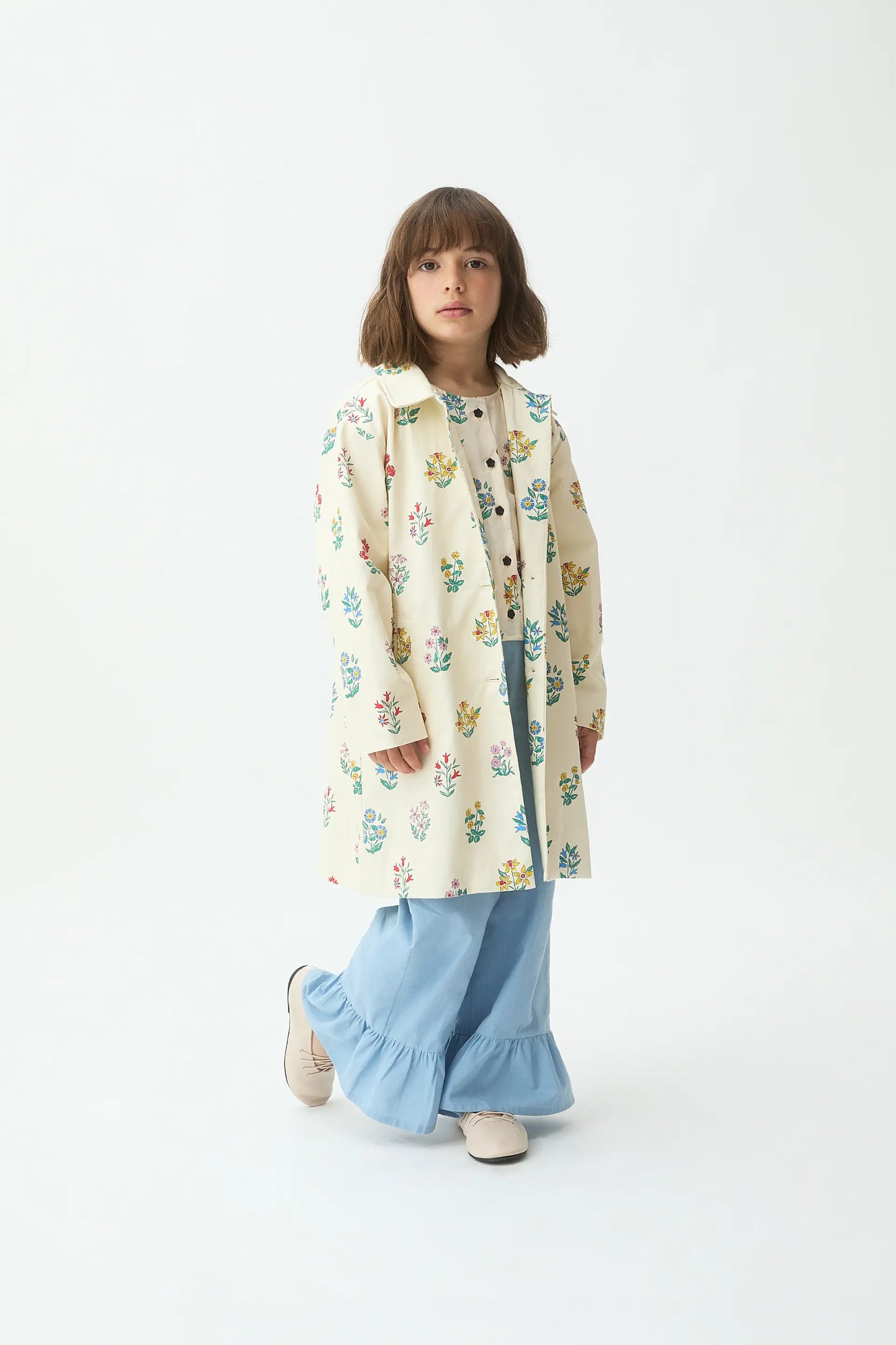 Trench da bambina con stampa Gardener