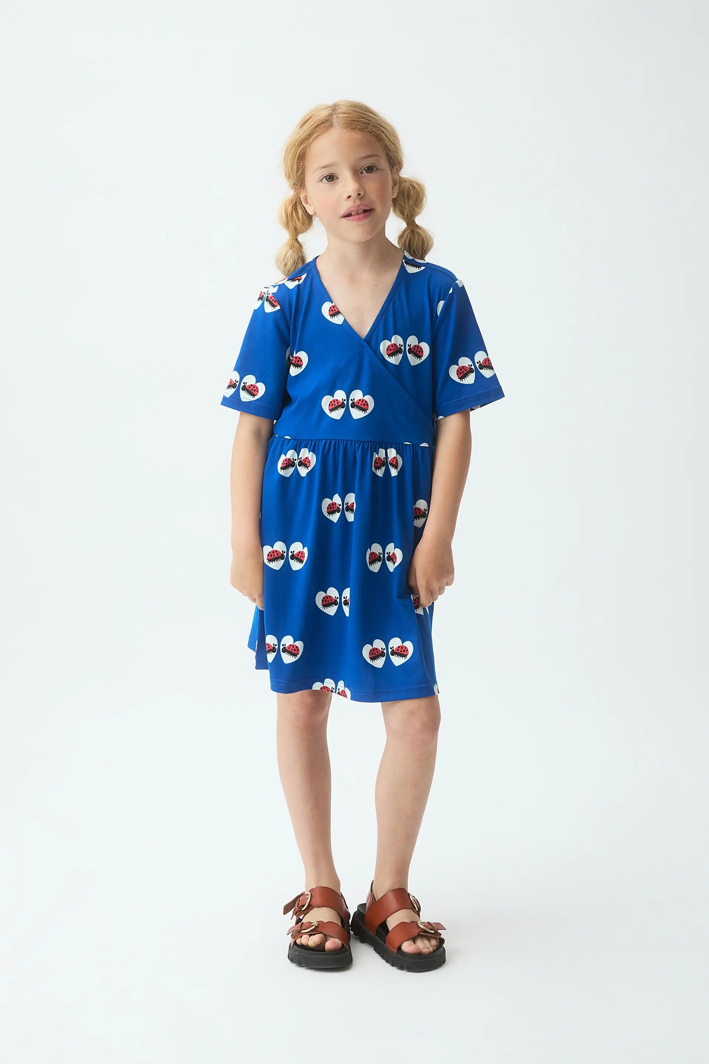 Short dress for girls with ladybug print