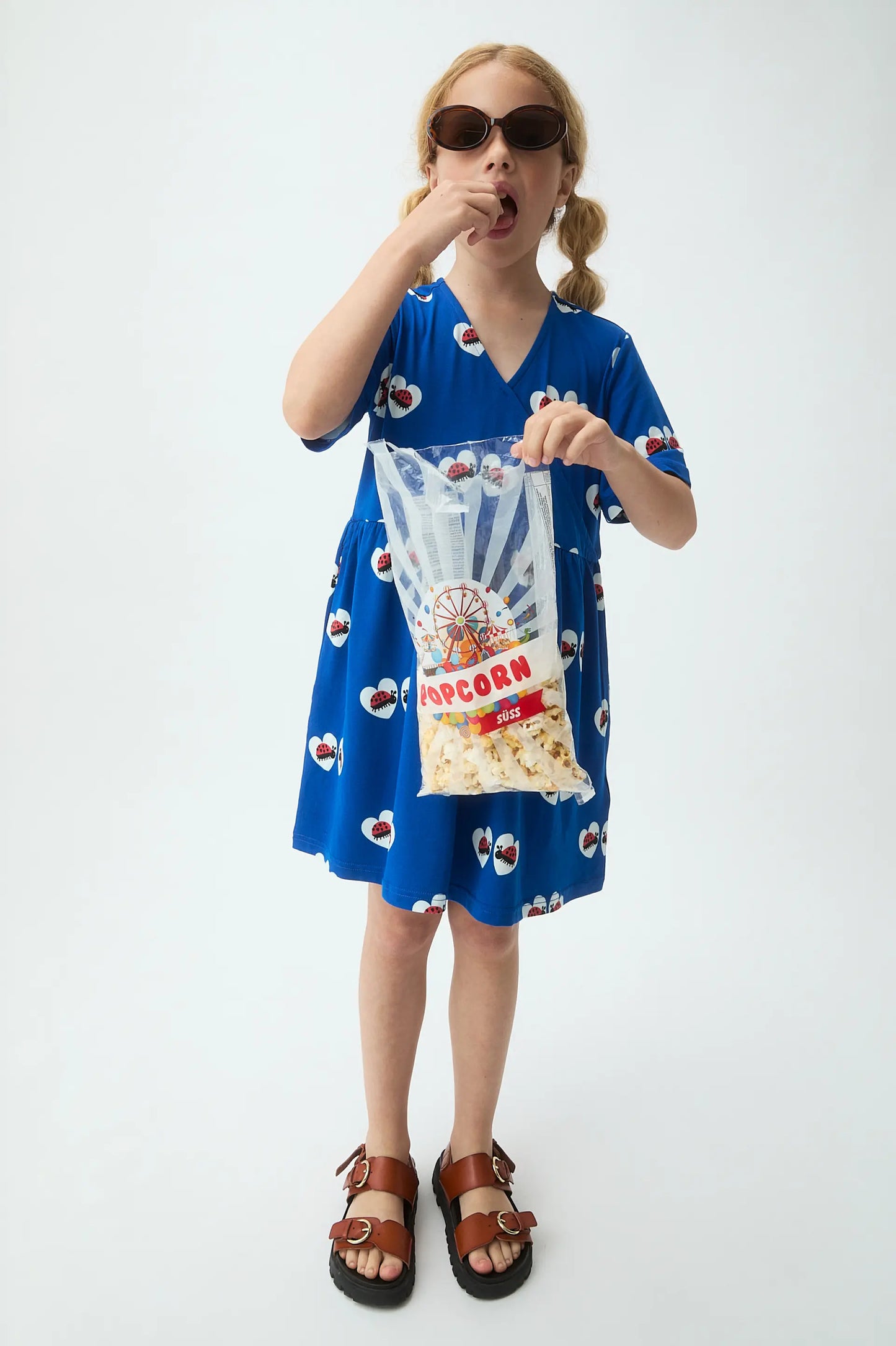Short dress for girls with ladybug print