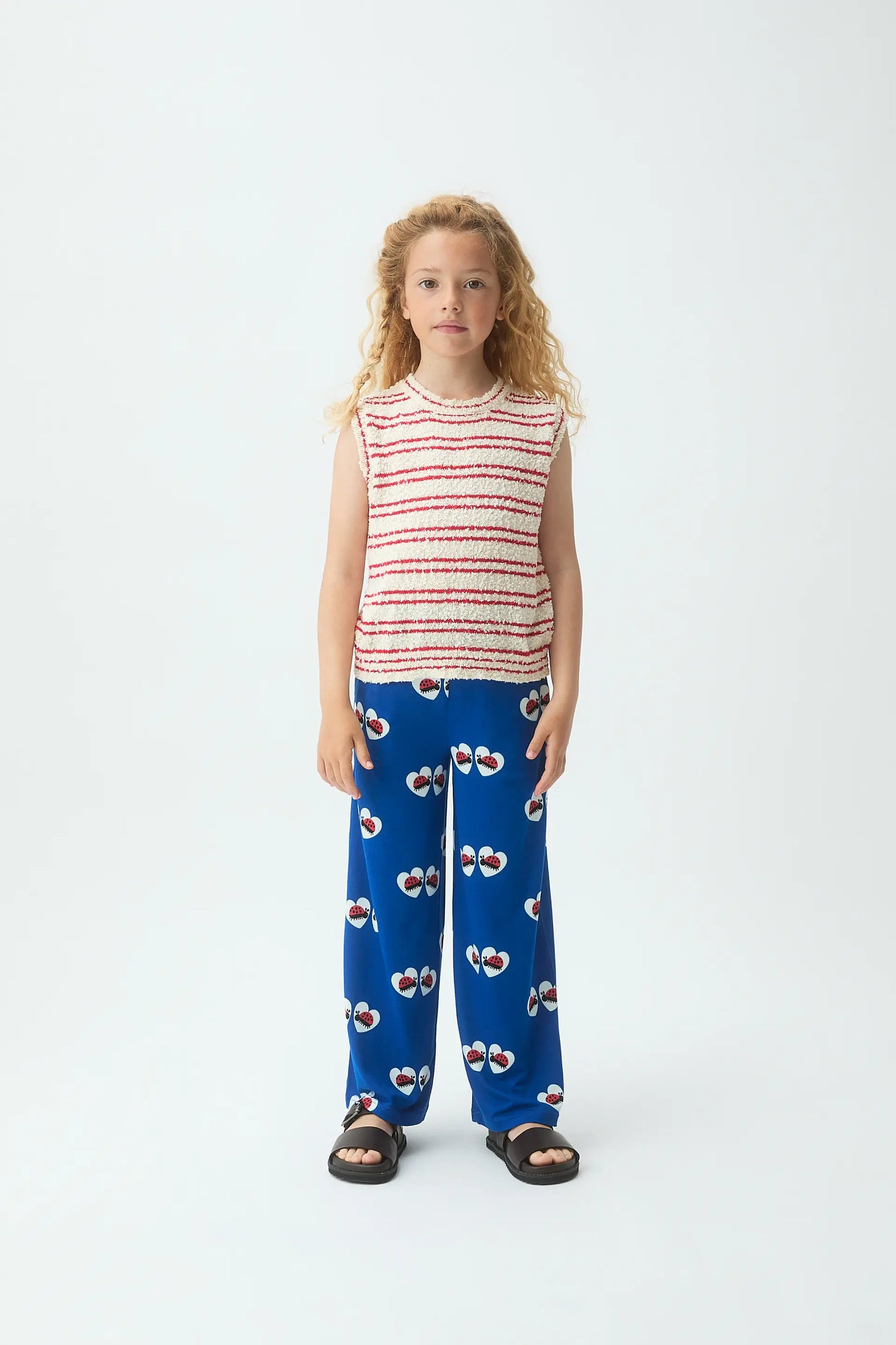 Pantaloni da bambina con stampa coccinella