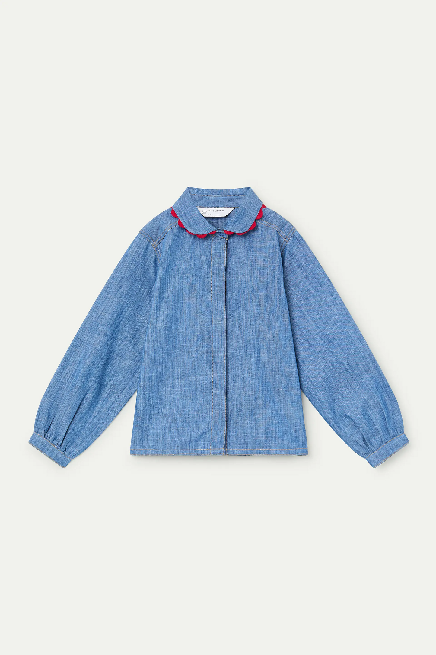 Camicia da bambina 100% cotone Chambray